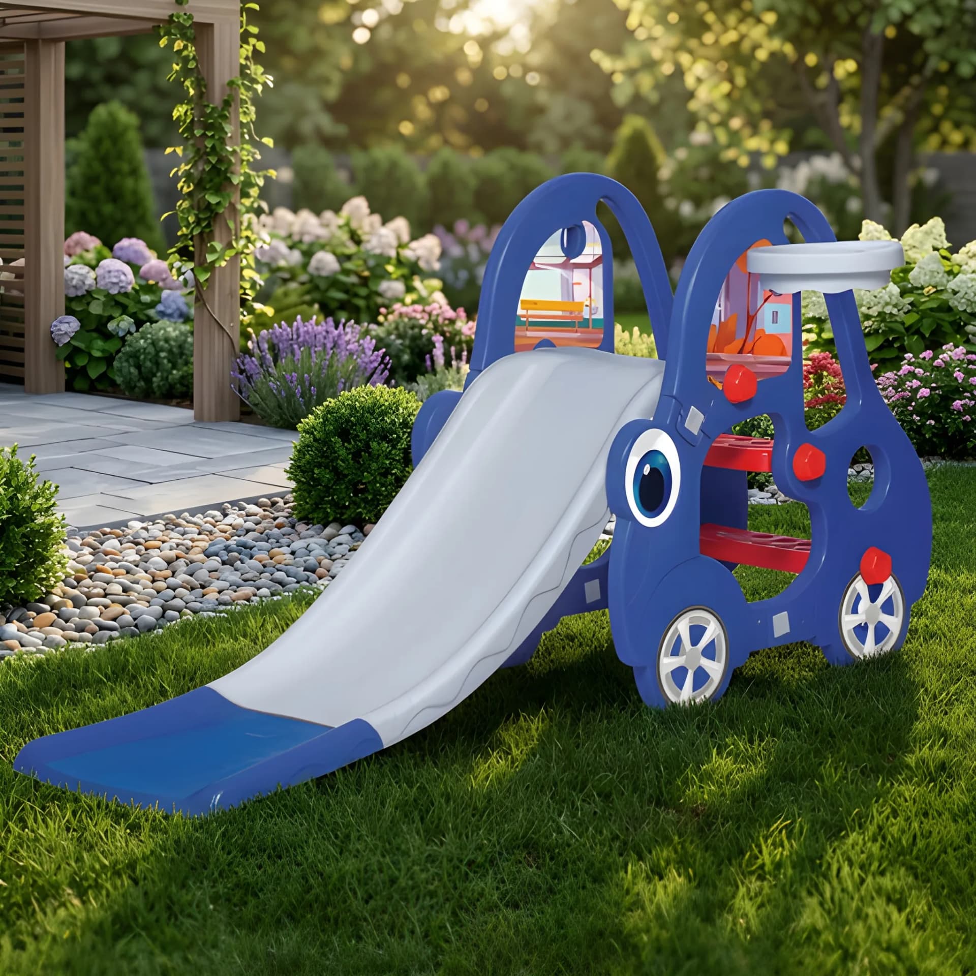 Bus Slide for Kids – Fun School Bus Style Indoor & Outdoor Play Slide