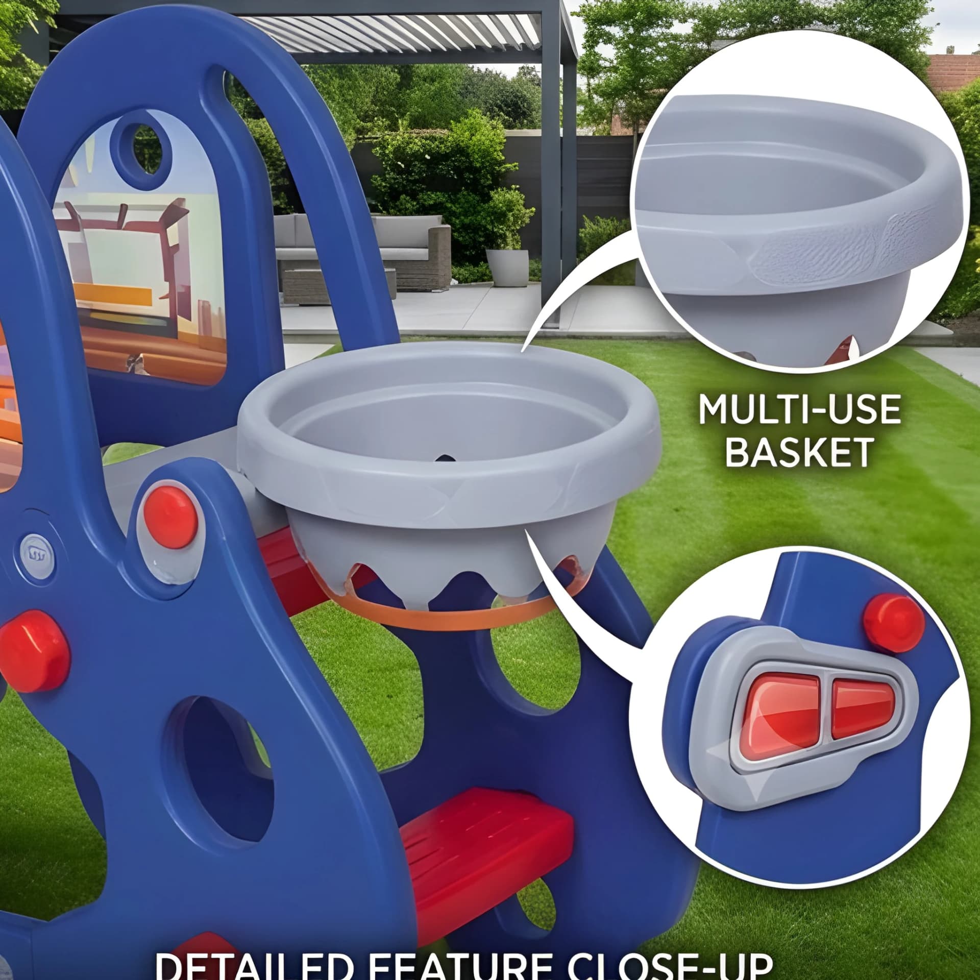 Bus Slide for Kids – Fun School Bus Style Indoor & Outdoor Play Slide – kids play slide