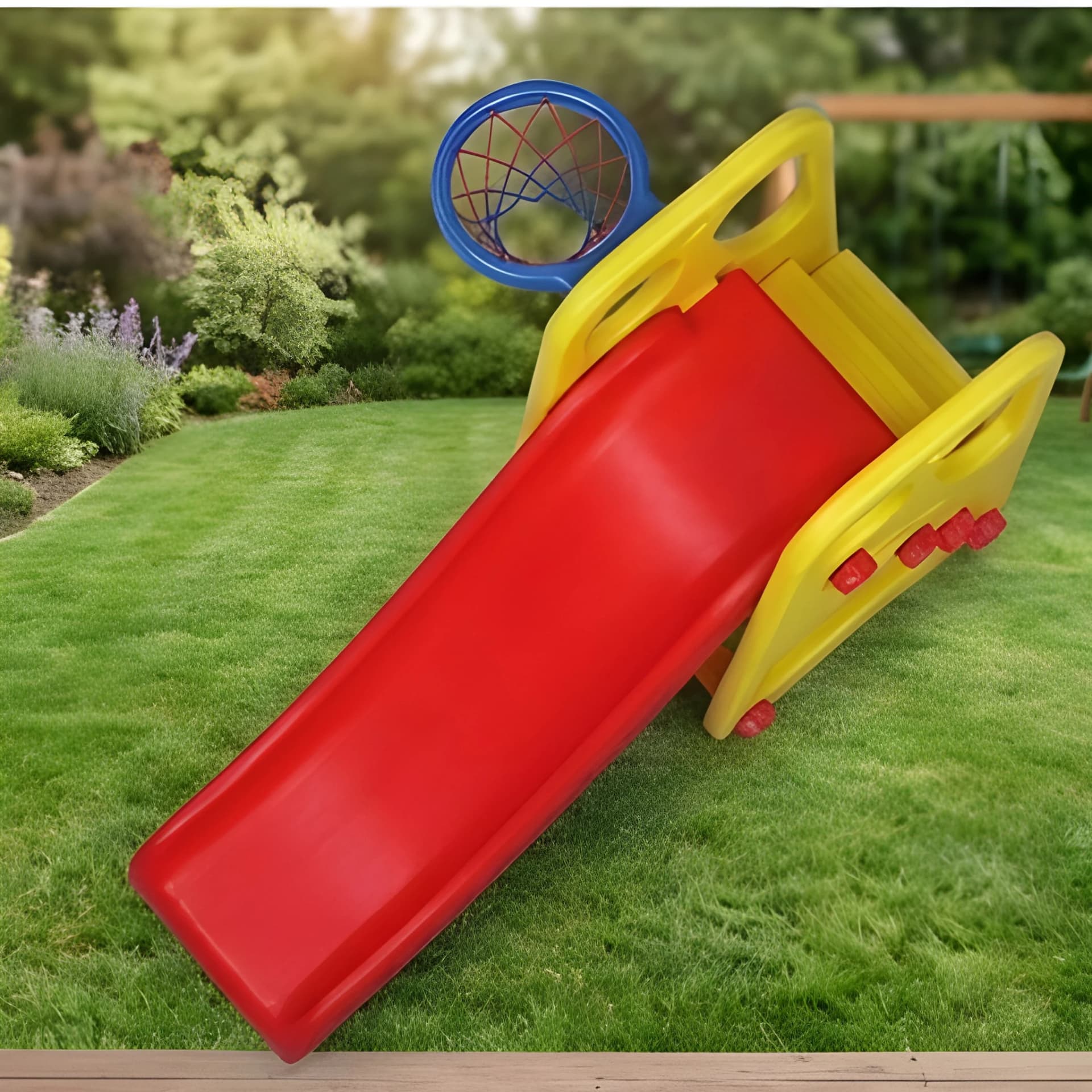 Royal Park Slide with Basketball Hoop for Kids – garden slide for kids