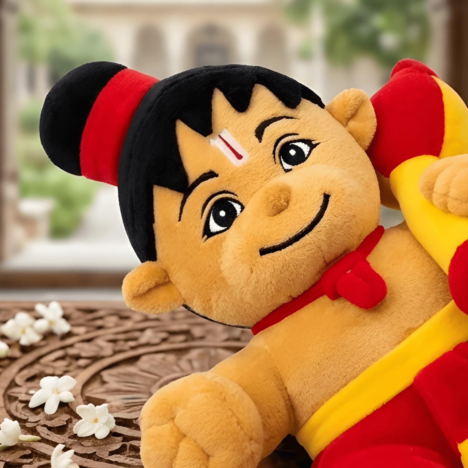 Baby Hanuman Soft Toy with Gada – Bal Bajrang Bali Plush Doll | 11 Inch – baby hanuman plush toy baby hanuman doll