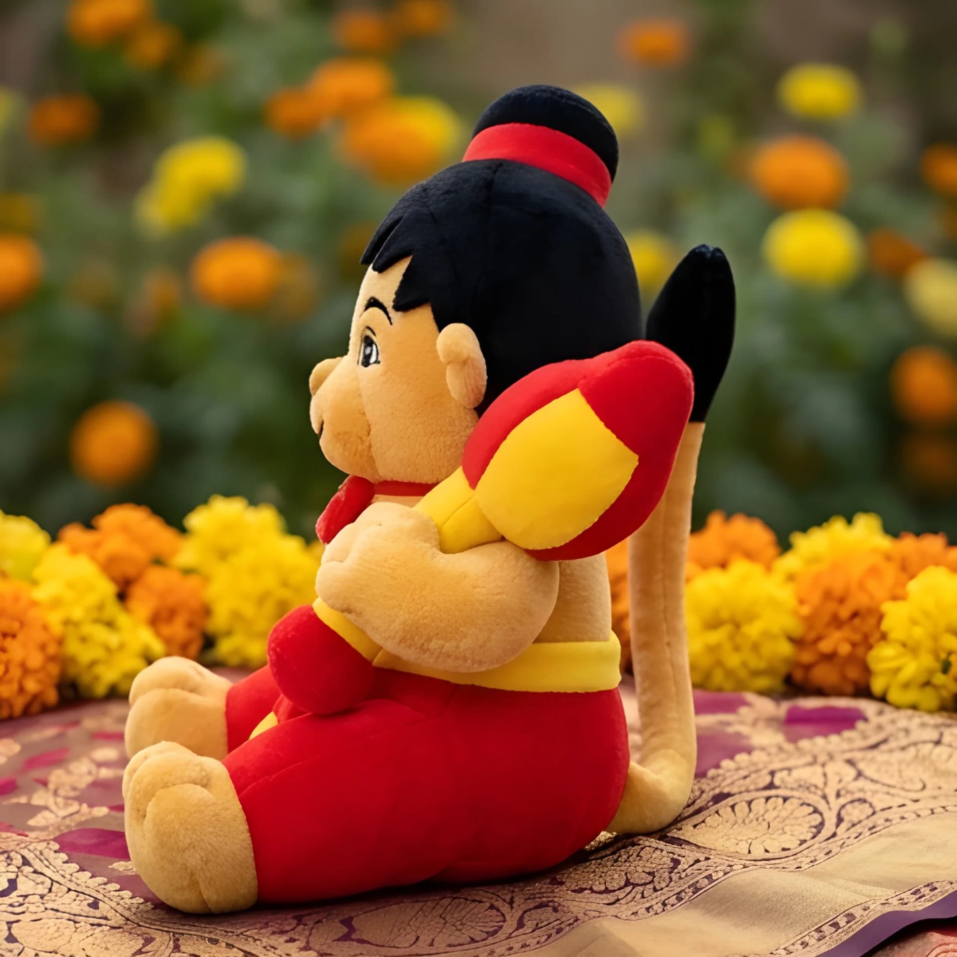 Baby Hanuman Soft Toy with Gada – Bal Bajrang Bali Plush Doll | 11 Inch – bal hanuman soft toy