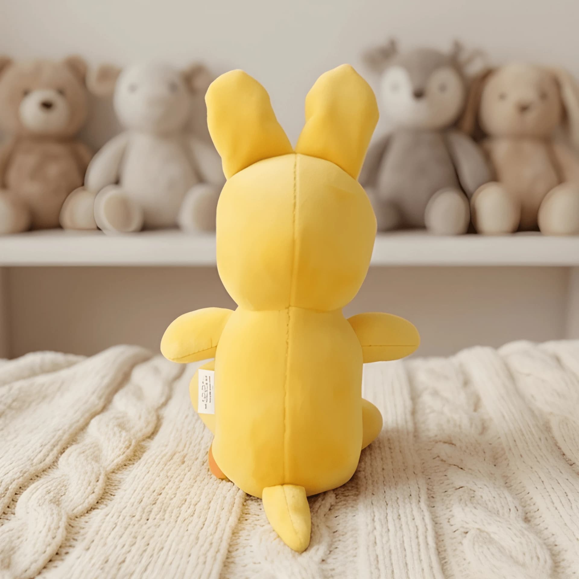 Duck Soft Toy – Sitting Cartoon Plush, Yellow & Orange, Big Ears, Kids Gift – duck plush toy