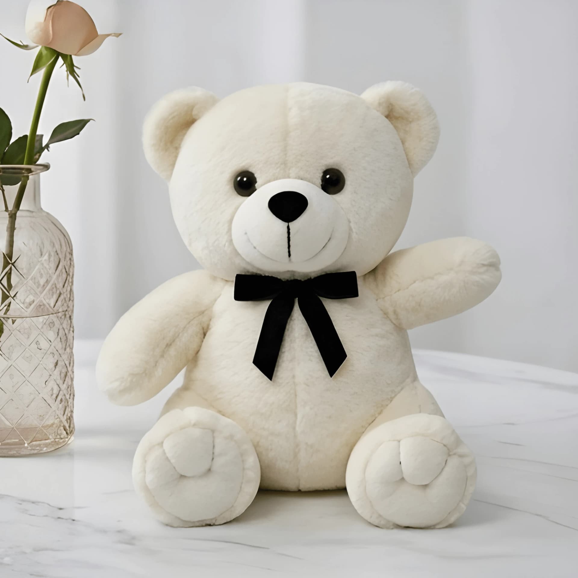 Classic Teddy Bear Soft Toy – Available in Pink & Cream