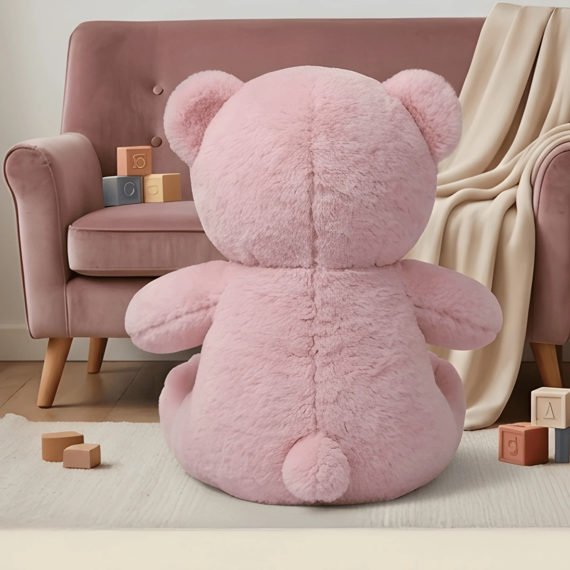 Classic Teddy Bear Soft Toy – Available in Pink & Cream – teddy bear plush