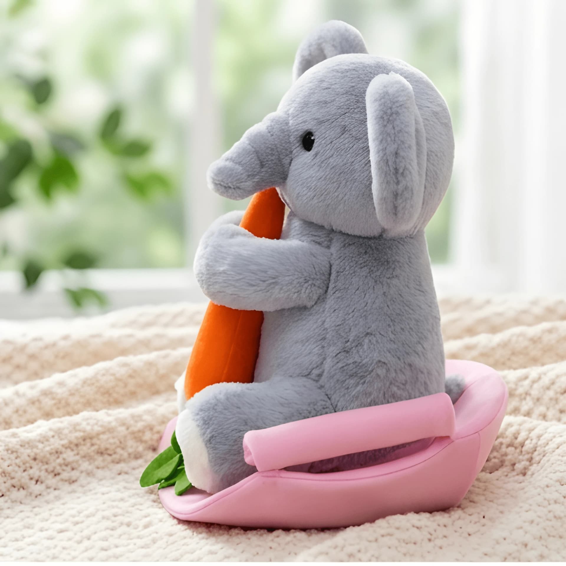 Musical Elephant Toy with Talk-Back & Rocking Base | USB Rechargeable Baby Toy – elephant music toy