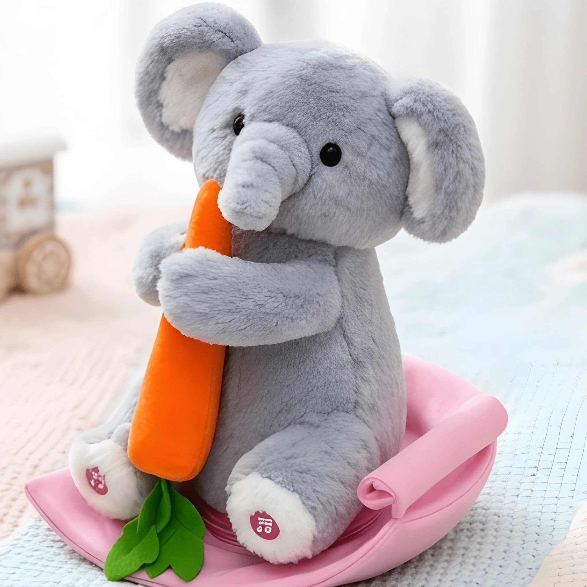 Musical Elephant Toy with Talk-Back & Rocking Base | USB Rechargeable Baby Toy – musical elephant soft toy