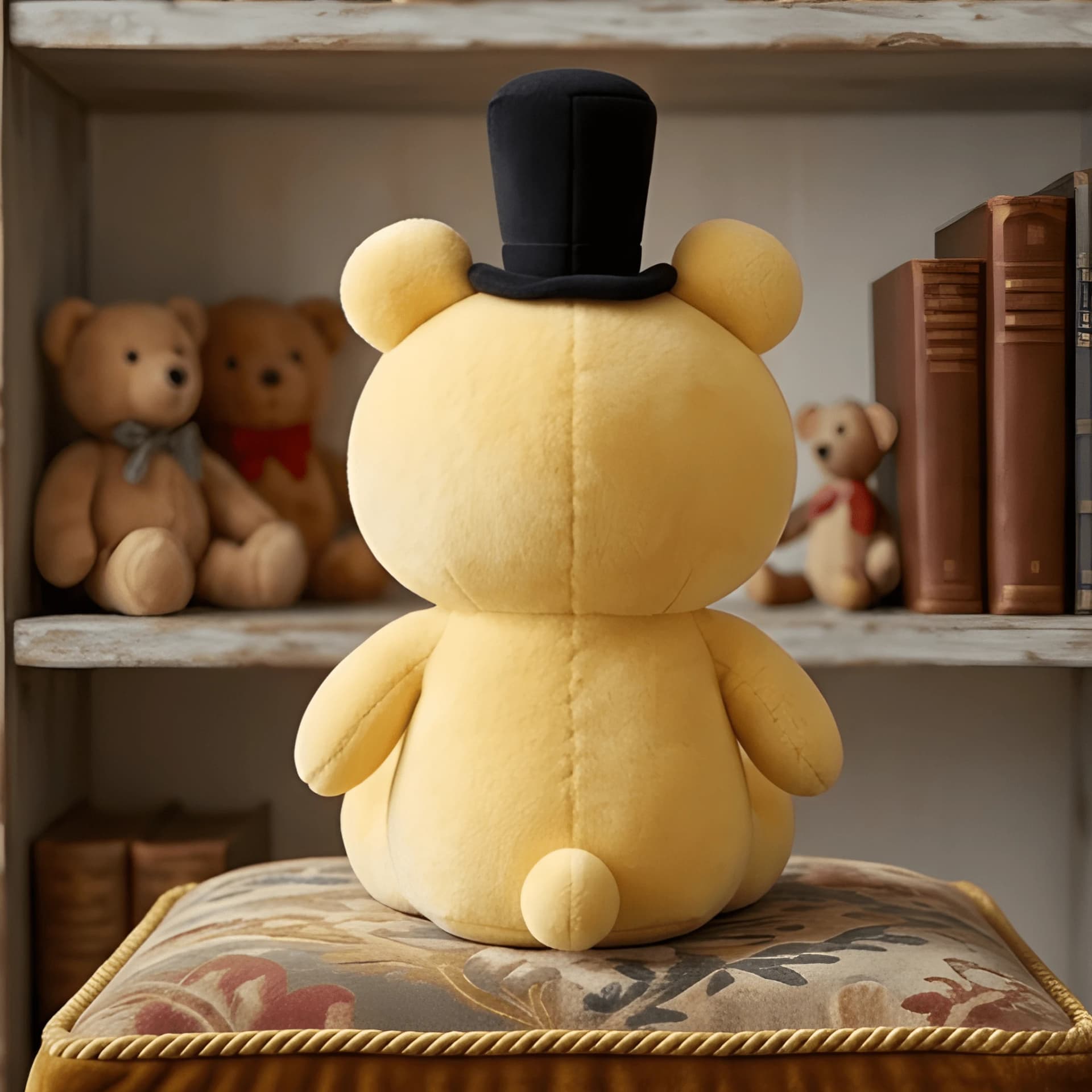 Teddy Bear Soft Toy – Yellow Plush Bear with Hat & Bow | 16 Inch – view 3