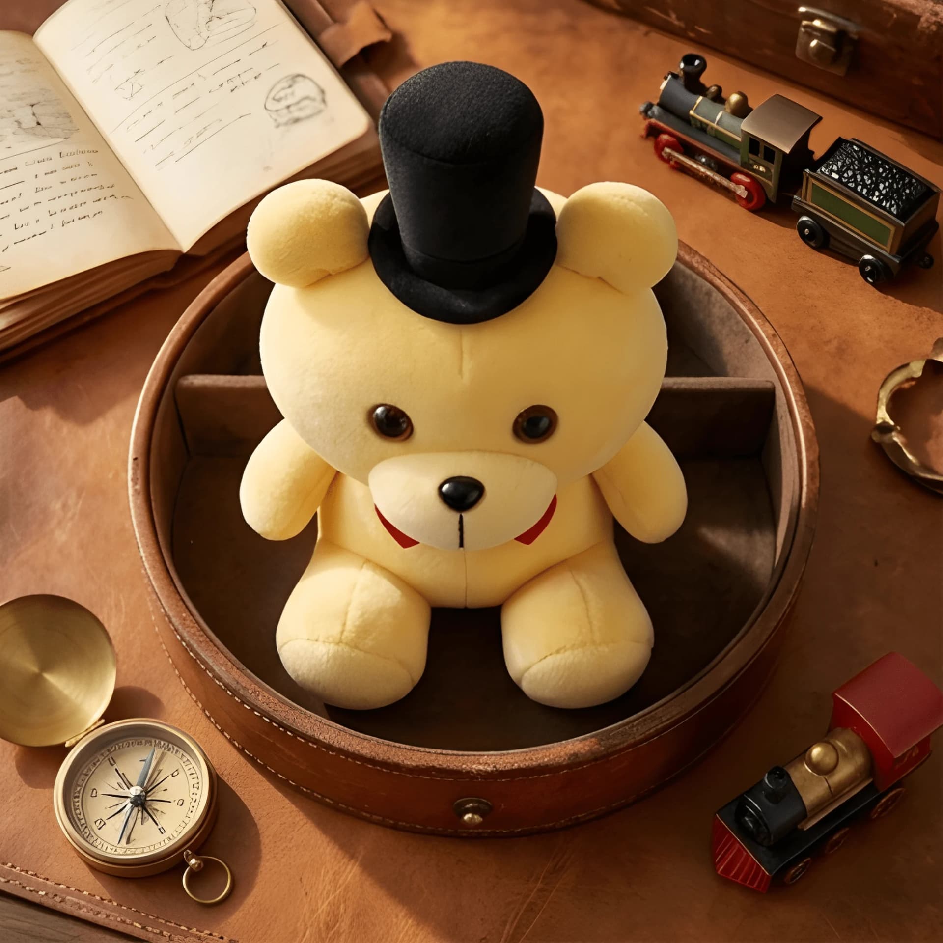 Teddy Bear Soft Toy – Yellow Plush Bear with Hat & Bow | 16 Inch – teddy bear gift