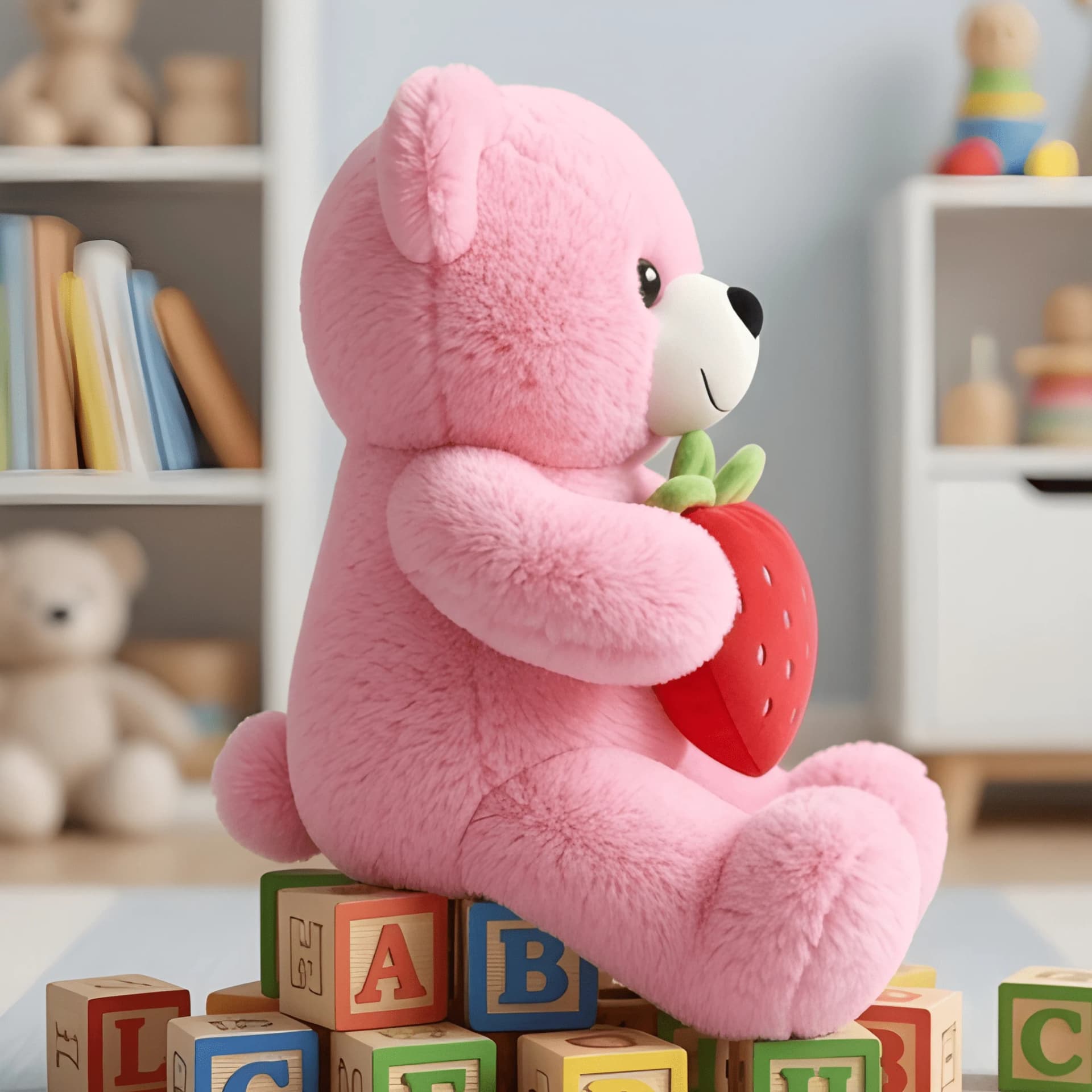 Strawberry Teddy Bear Soft Toy – Pink Plush Bear | 24 Inch – view 2
