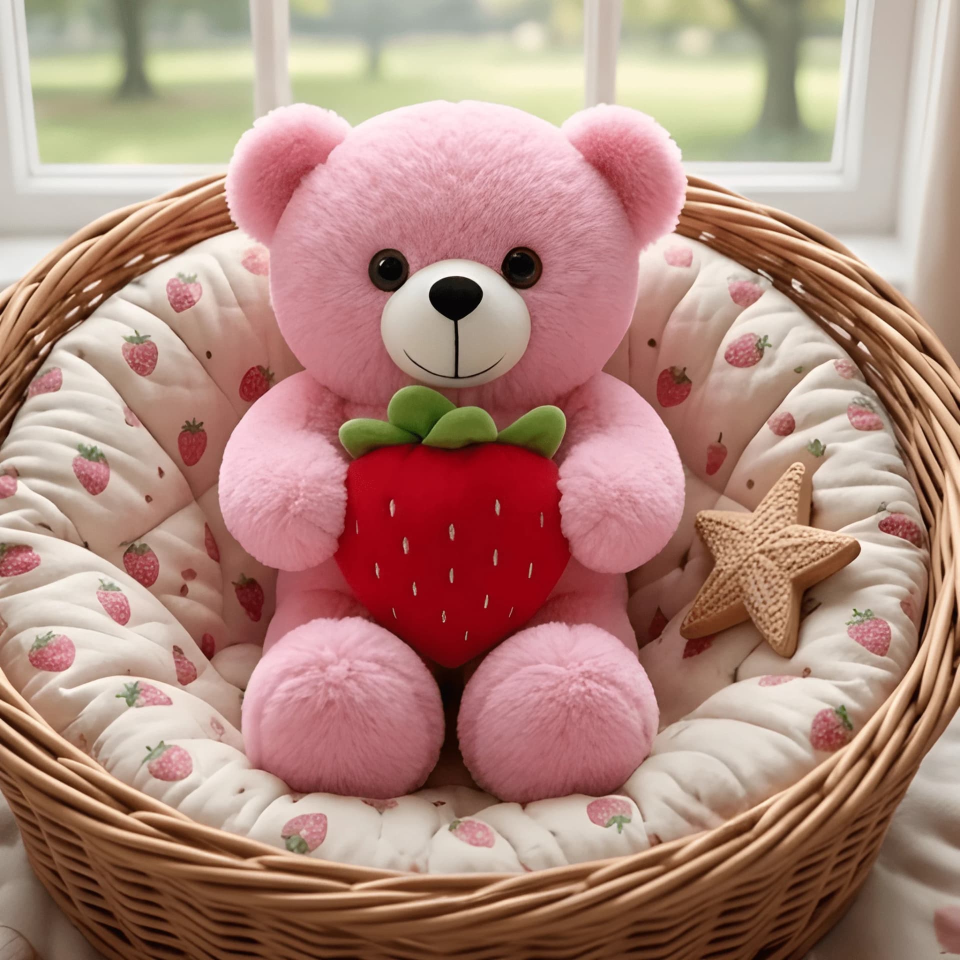 Strawberry Teddy Bear Soft Toy – Pink Plush Bear | 24 Inch – view 3
