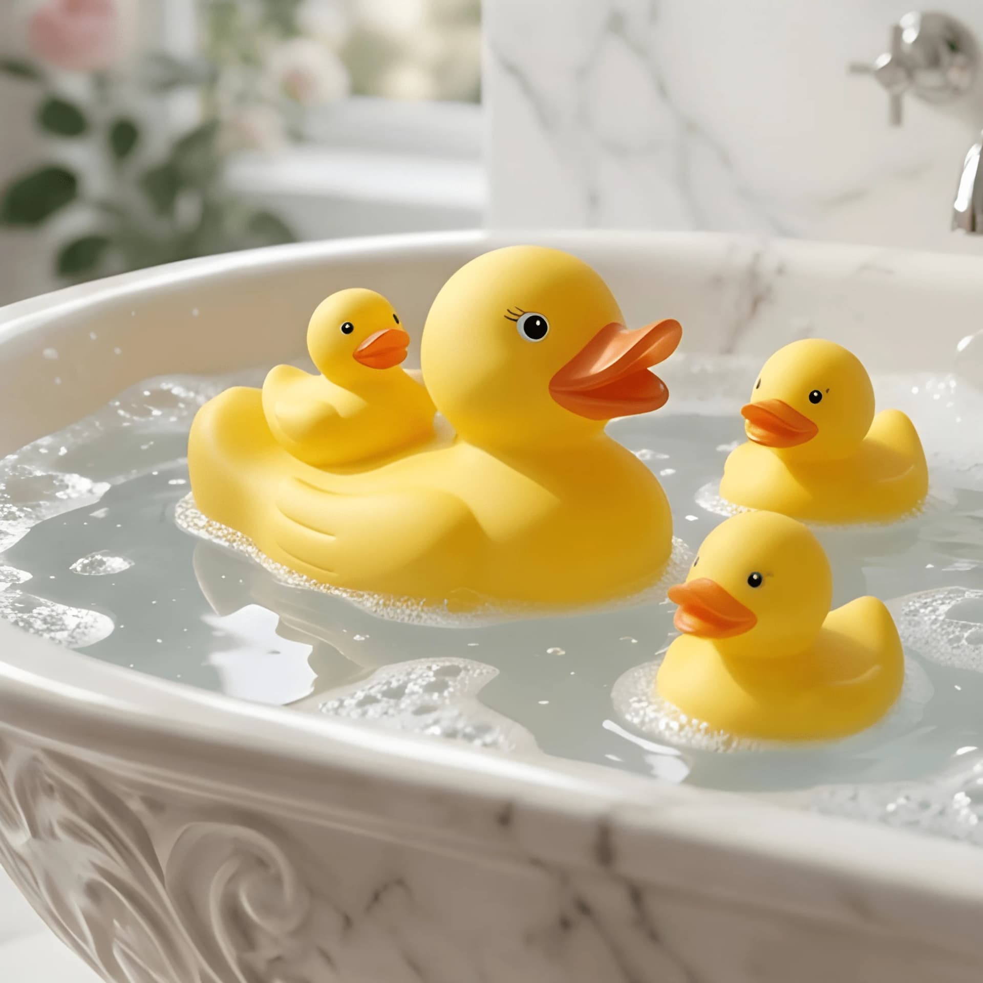 Duck Bath Toy Set – Cute Yellow Rubber Ducks for Baby Bath Time