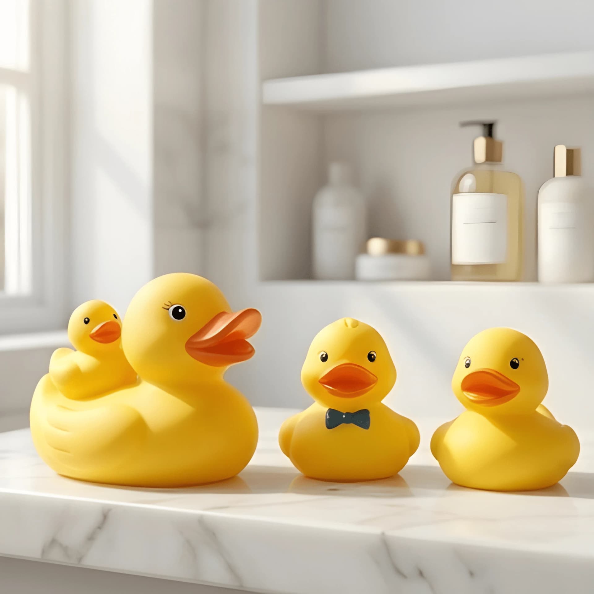 Duck Bath Toy Set – Cute Yellow Rubber Ducks for Baby Bath Time – duck bath toys