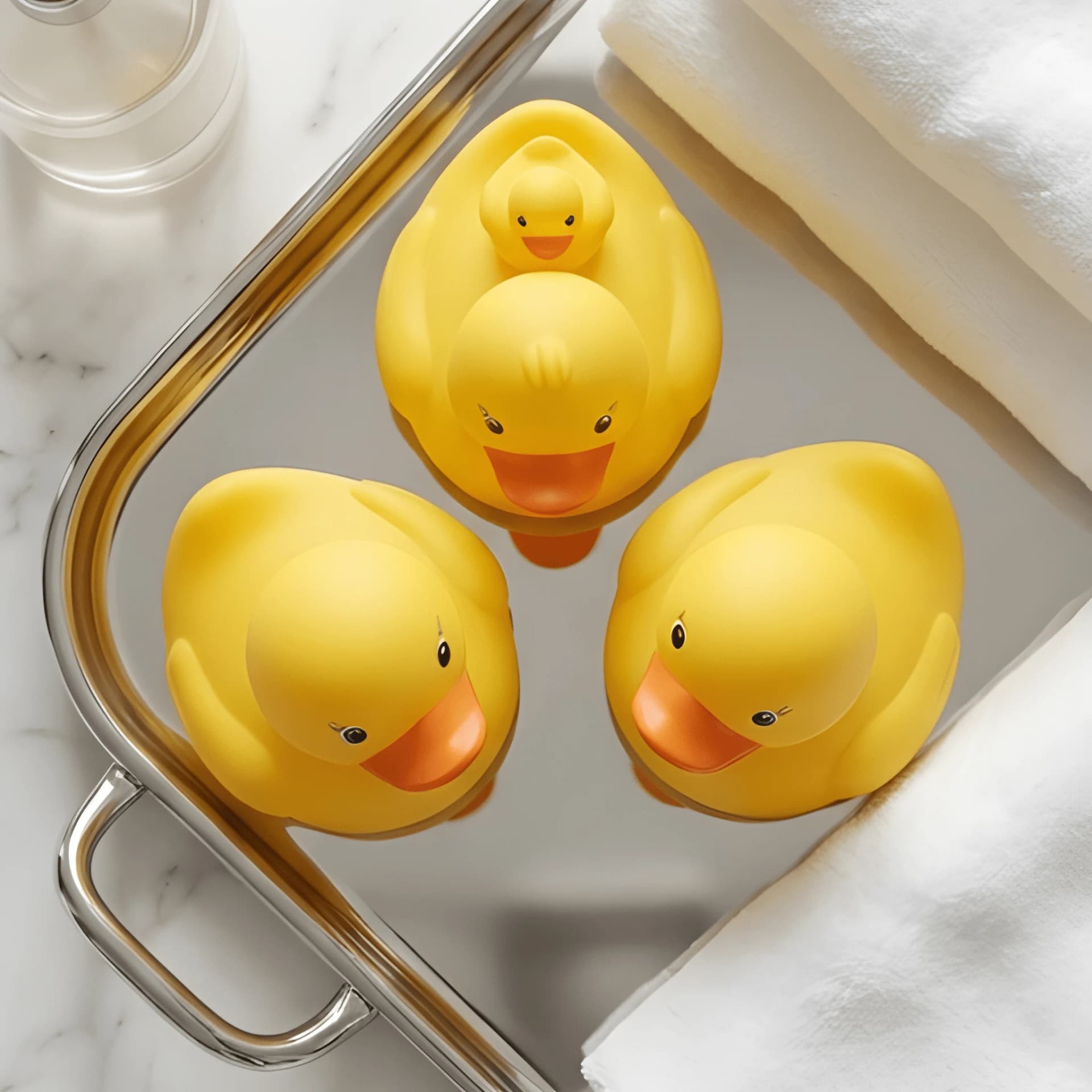 Duck Bath Toy Set – Cute Yellow Rubber Ducks for Baby Bath Time – baby bath toys