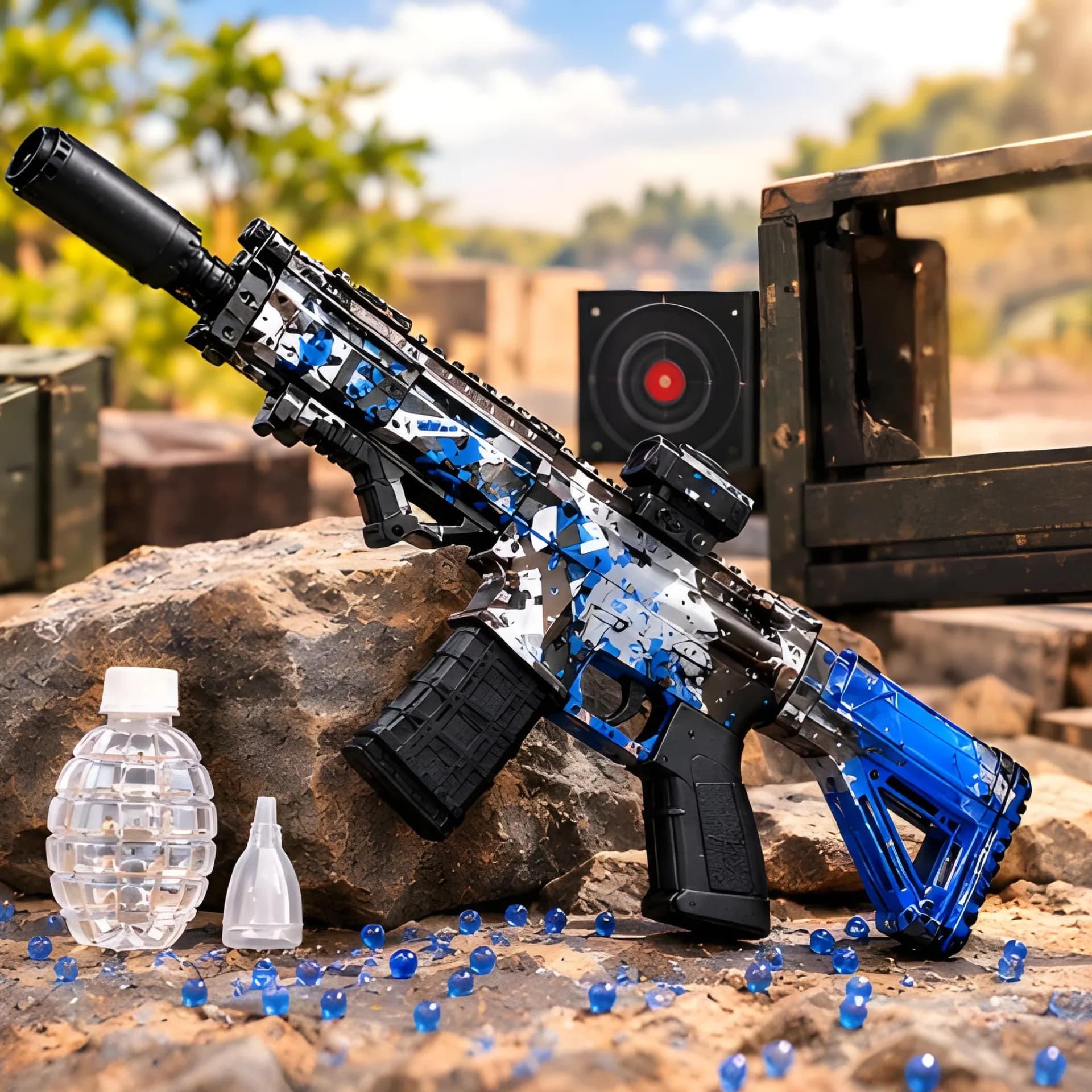 Electric Gel Blaster Gun Set – Rechargeable Water Bead Toy with Safety Goggles – electric toy gun