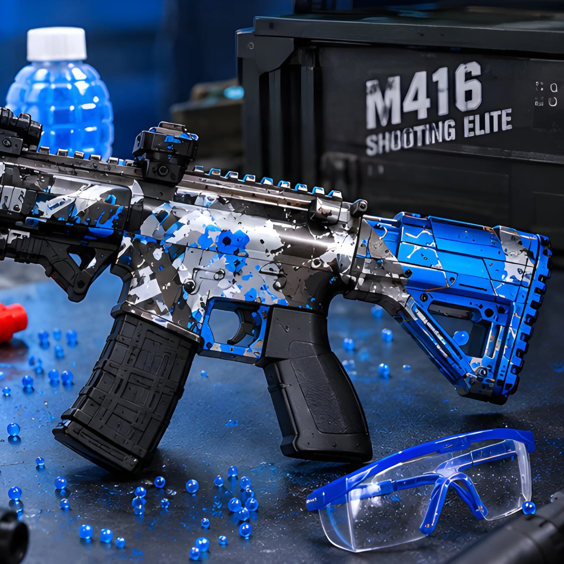 Electric Gel Blaster Gun Set – Rechargeable Water Bead Toy with Safety Goggles – target shooting toy