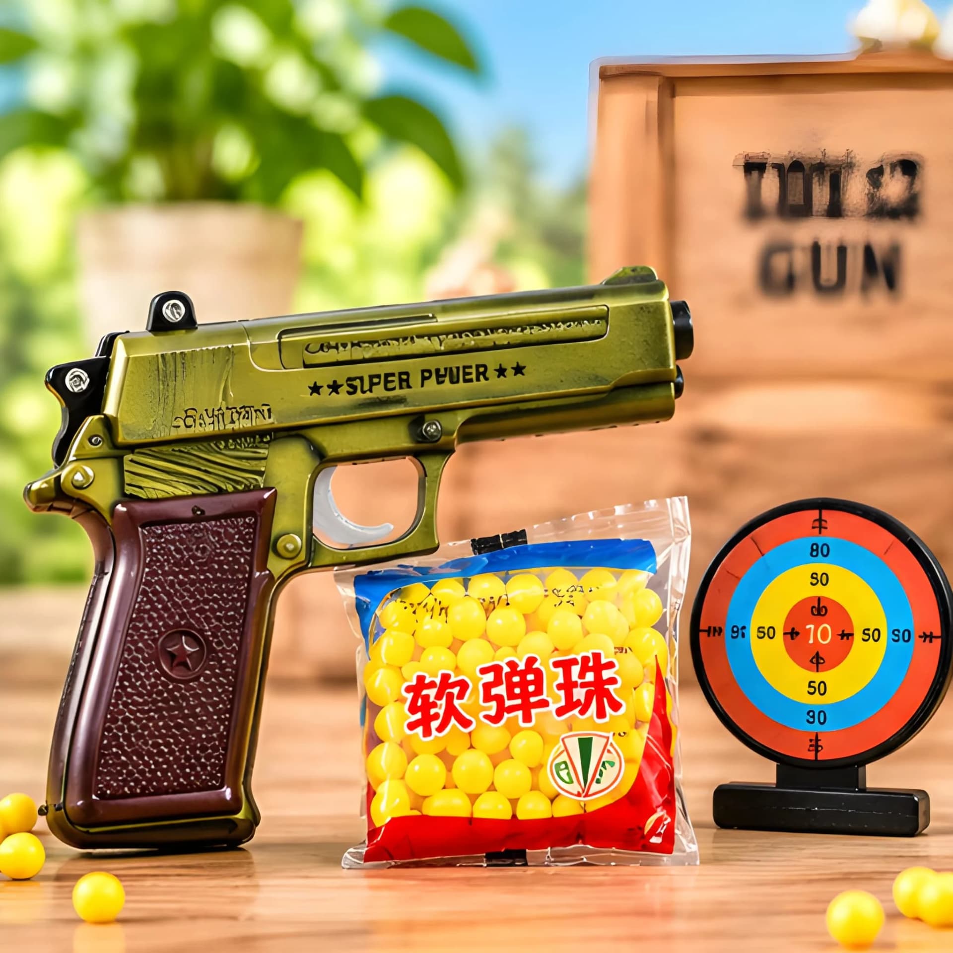Shooting Toy – Bullet Toy Gun with Target Board & Soft Pellets
