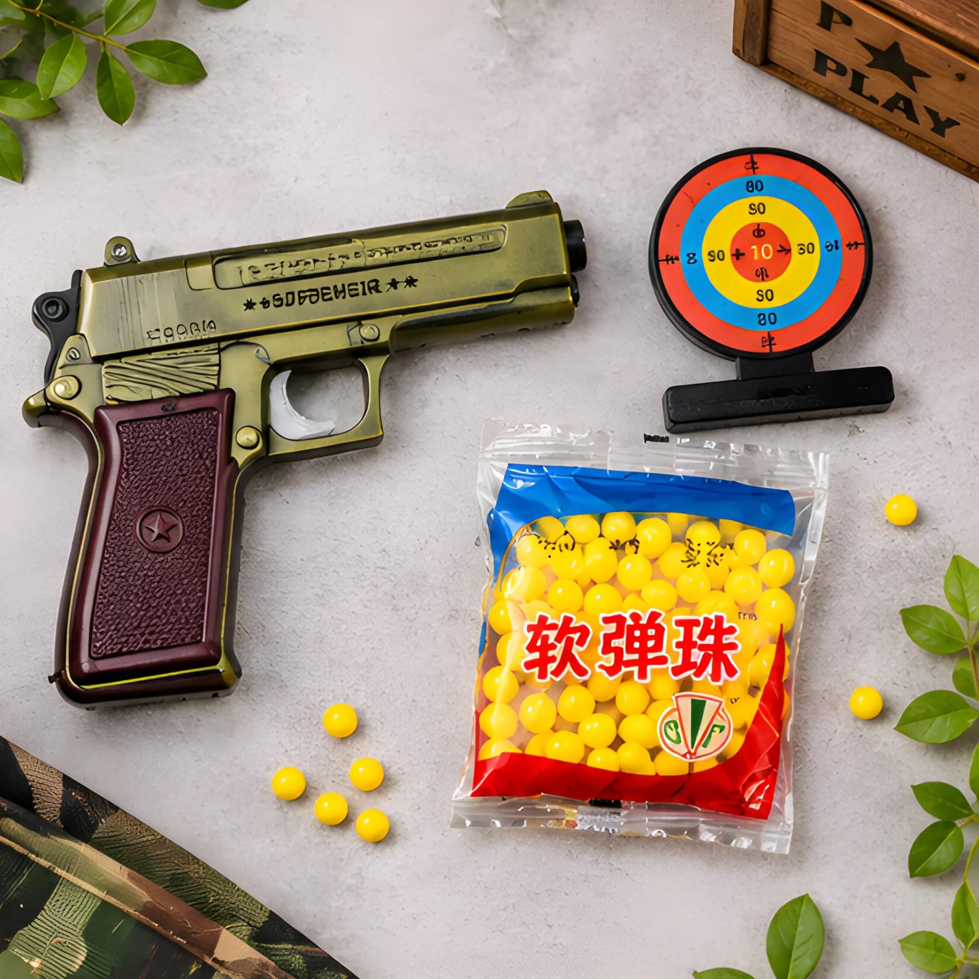 Shooting Toy – Bullet Toy Gun with Target Board & Soft Pellets – toy shooting gun