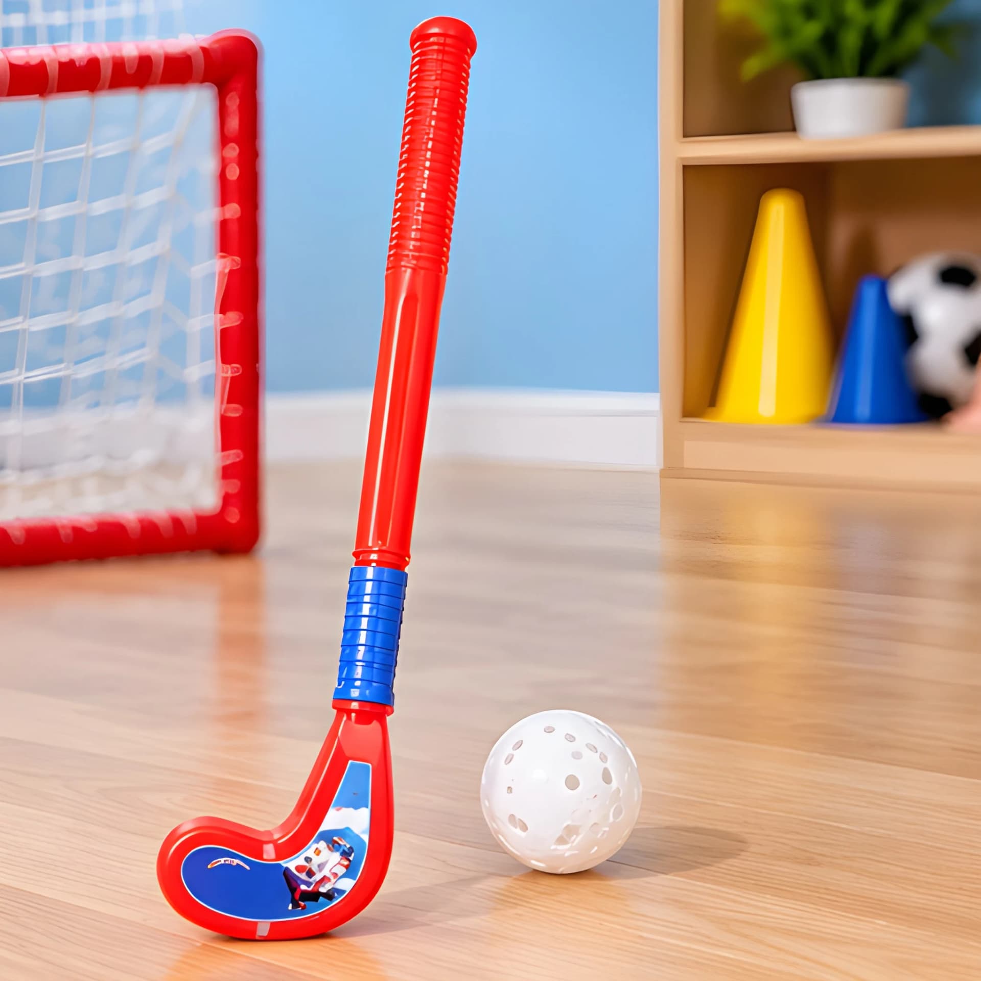 Kids Plastic Hockey Set – Hockey Stick with Ball – view 4