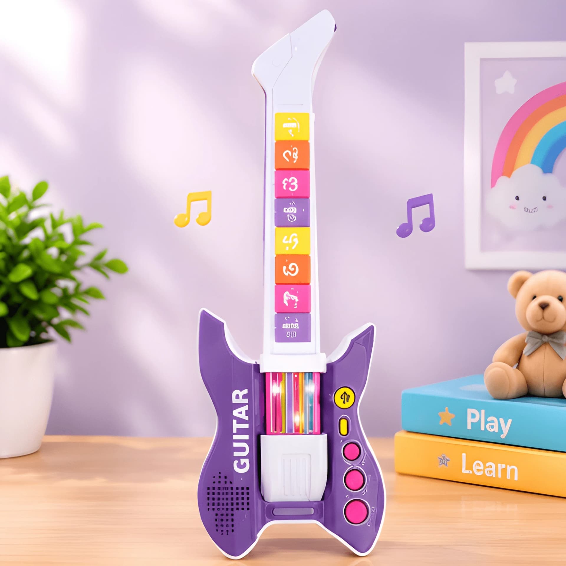 Kids Electric Guitar Toy – Number Keys, Music & Light Effects – view 2