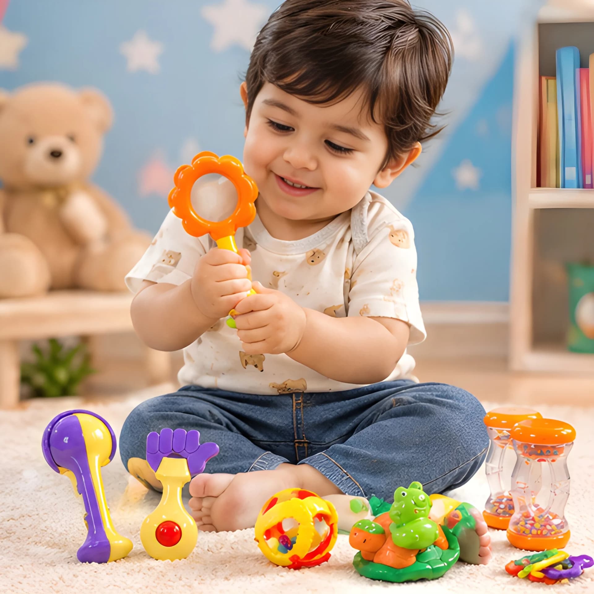 Baby Rattle Set – 7-Piece Infant Toy Collection for Newborns – newborn baby toys