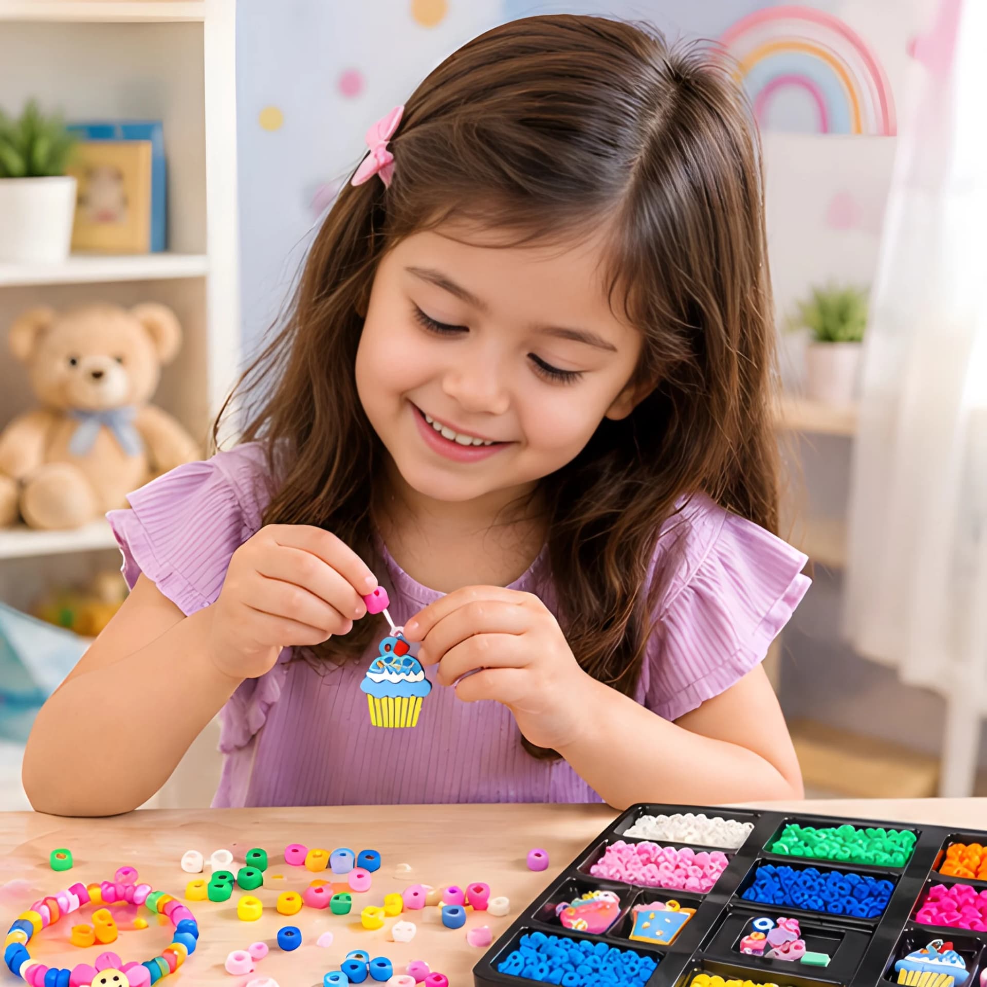 DIY Beads Making Kit for Kids – Colourful Craft Beads & Charms – diy beads set