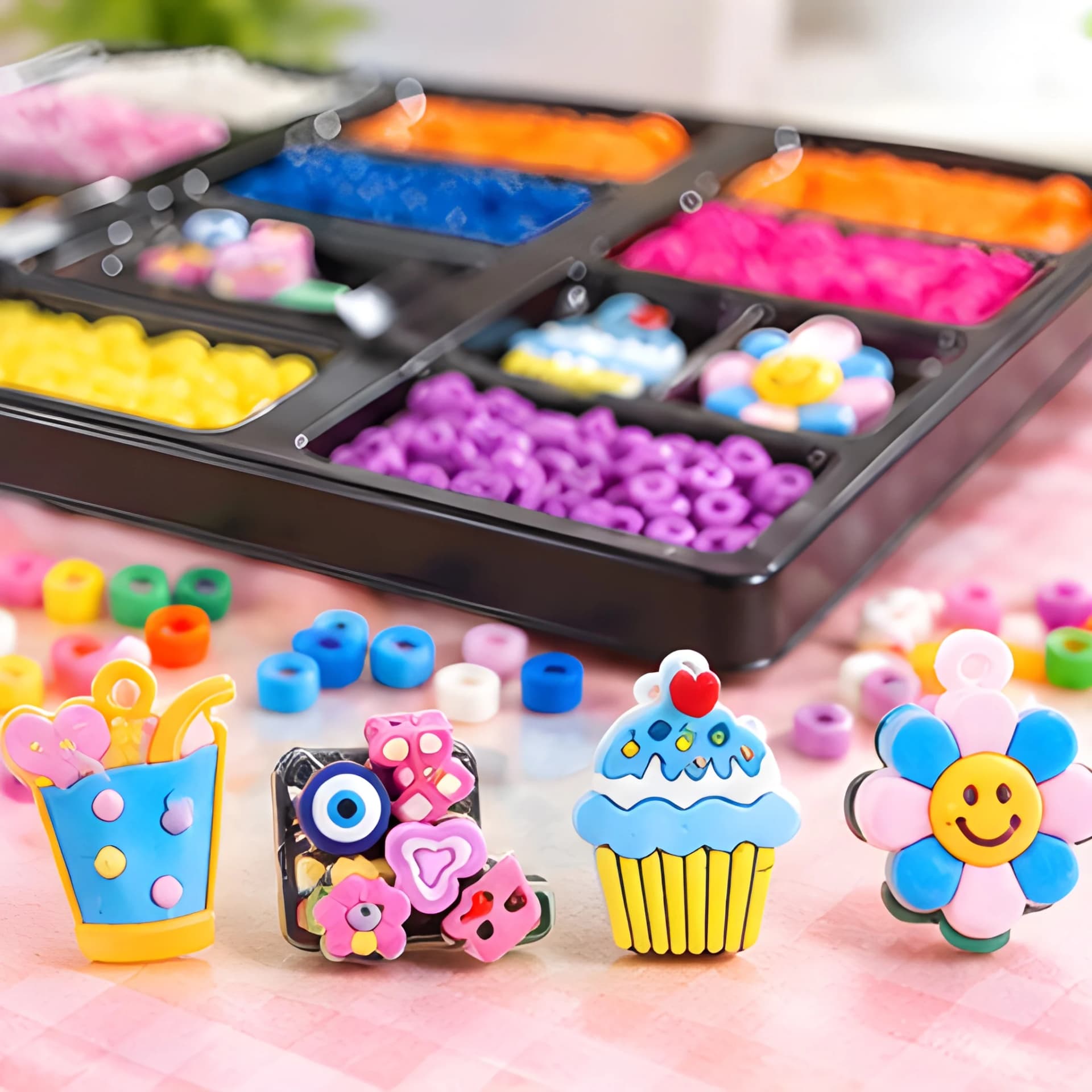 DIY Beads Making Kit for Kids – Colourful Craft Beads & Charms – jewellery making kit for kids