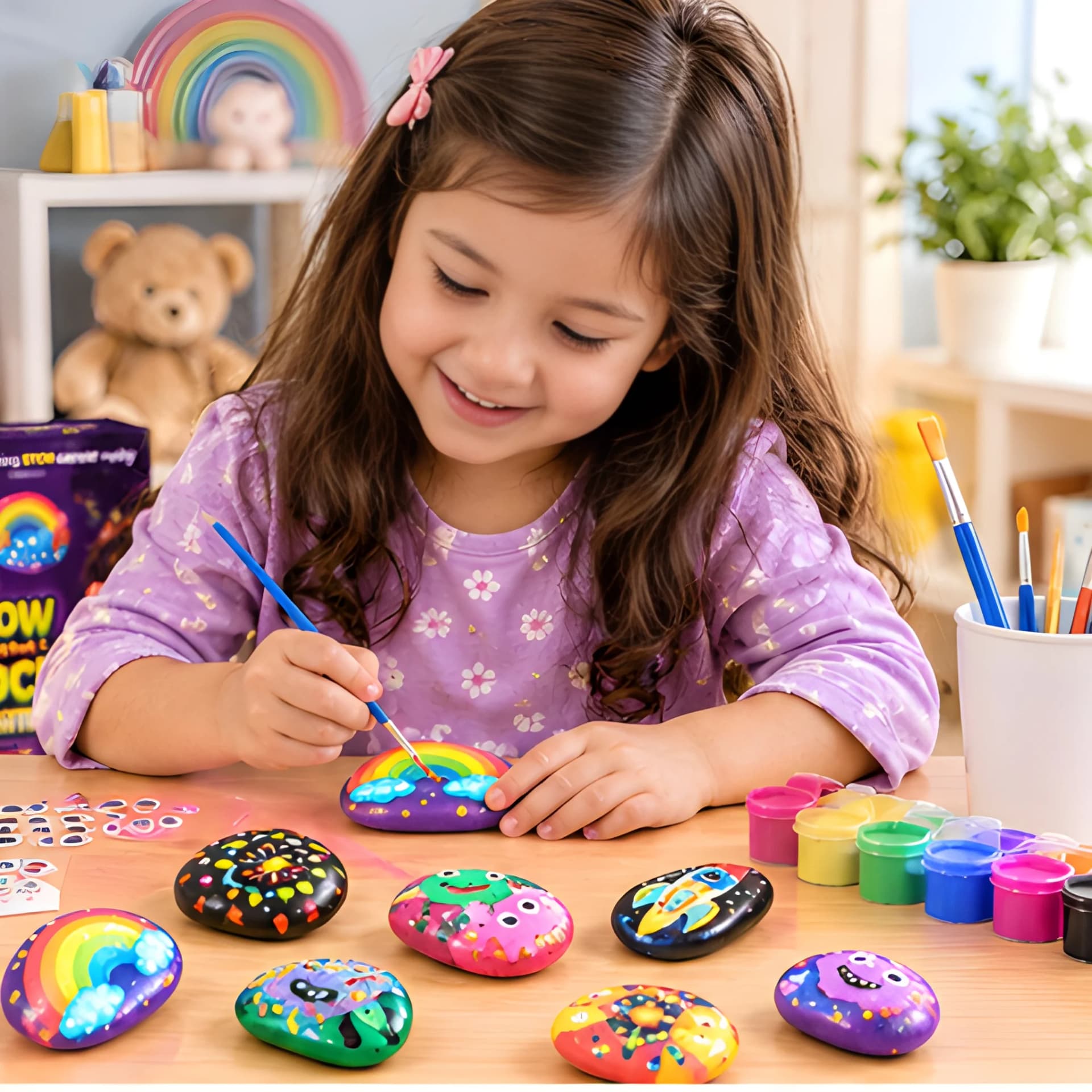 Glow in the Dark Rock Painting Kit – DIY Art & Craft Set for Kids – diy craft project