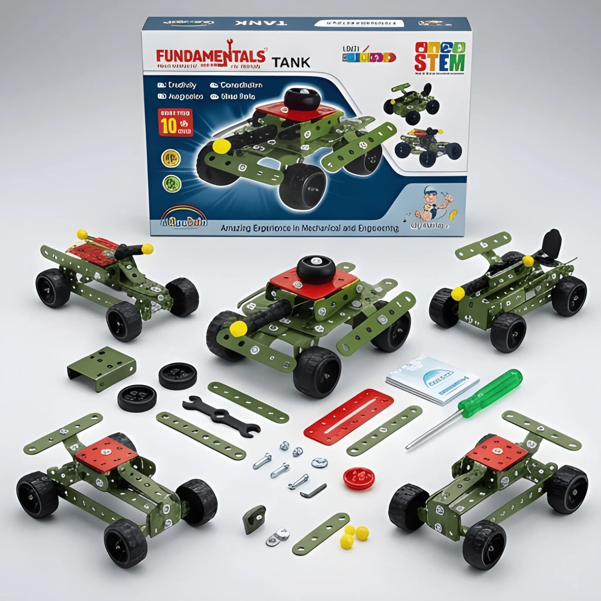 DIY Tank STEM Kit for Kids – Mechanical Building & Engineering Toy – tank building kit