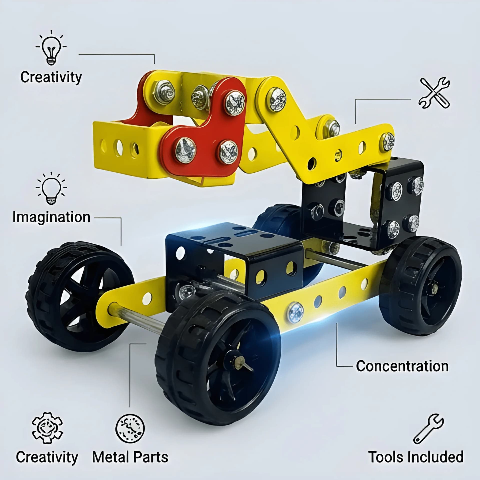 Build Crane & JCB – STEM Construction Building Kit for Kids – jcb toy for kids