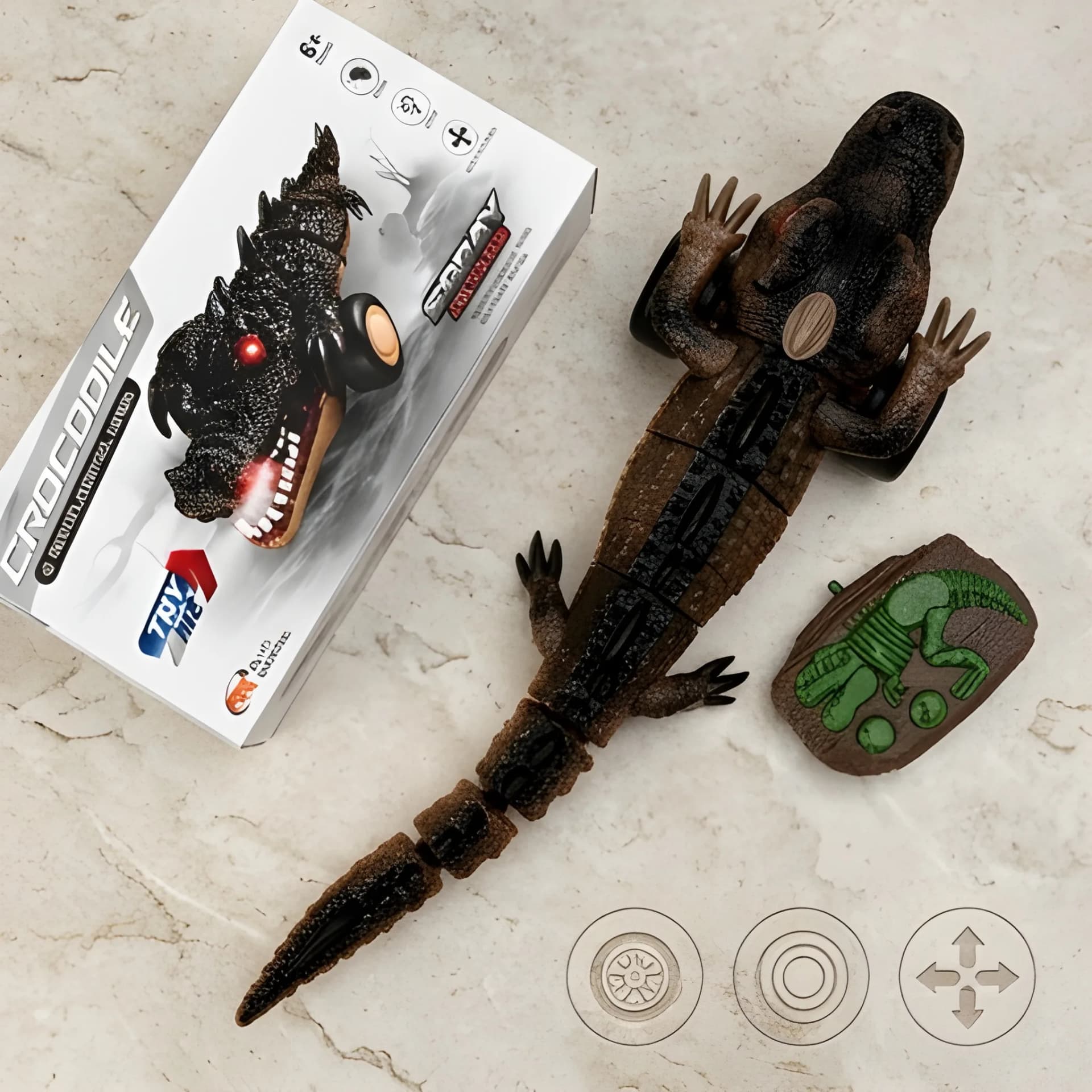 Remote Control Crocodile Toy – Smoke Spray & LED Light – moving crocodile toy