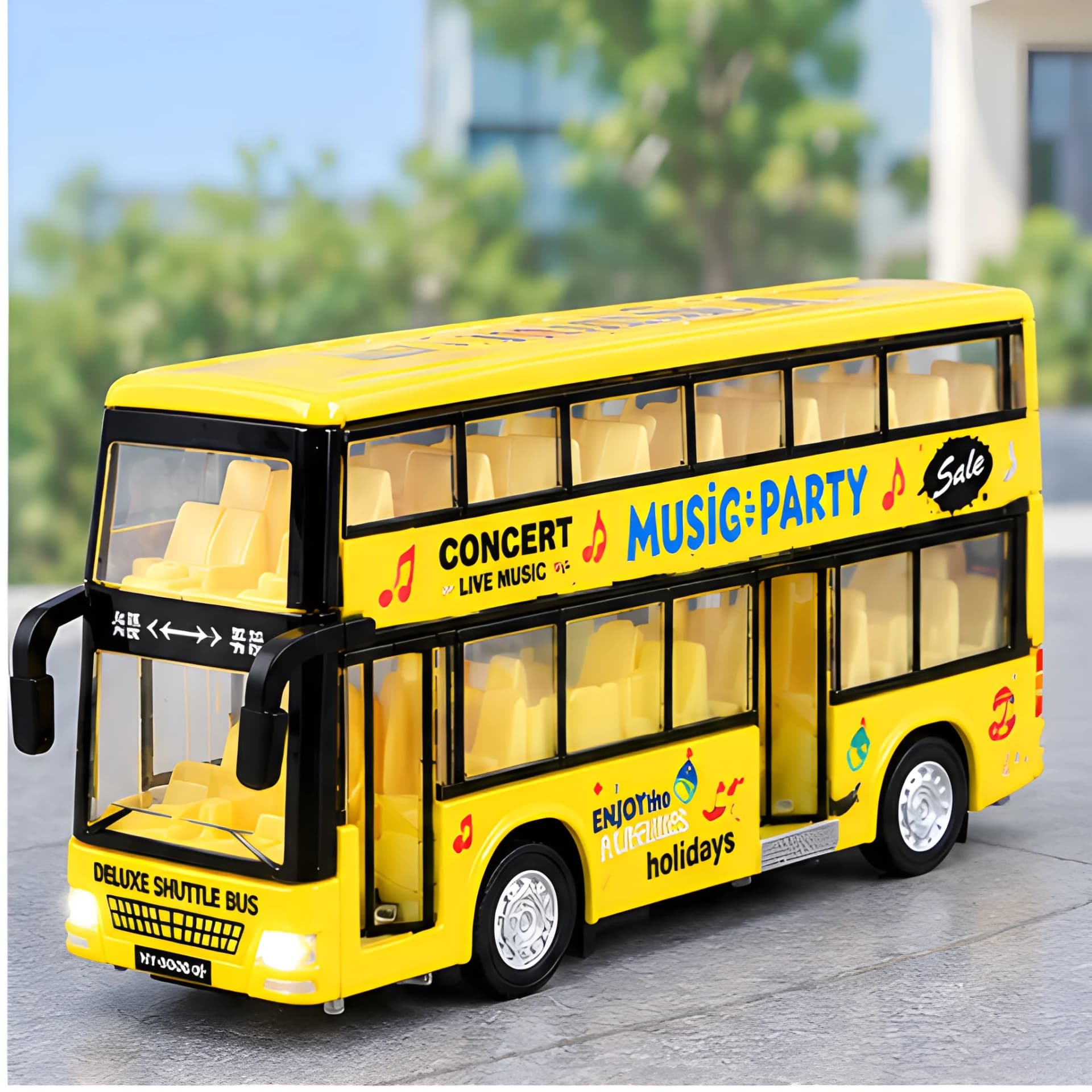 Die Cast Bus Toy – Double Decker Sightseeing Bus for Kids – double decker bus toy