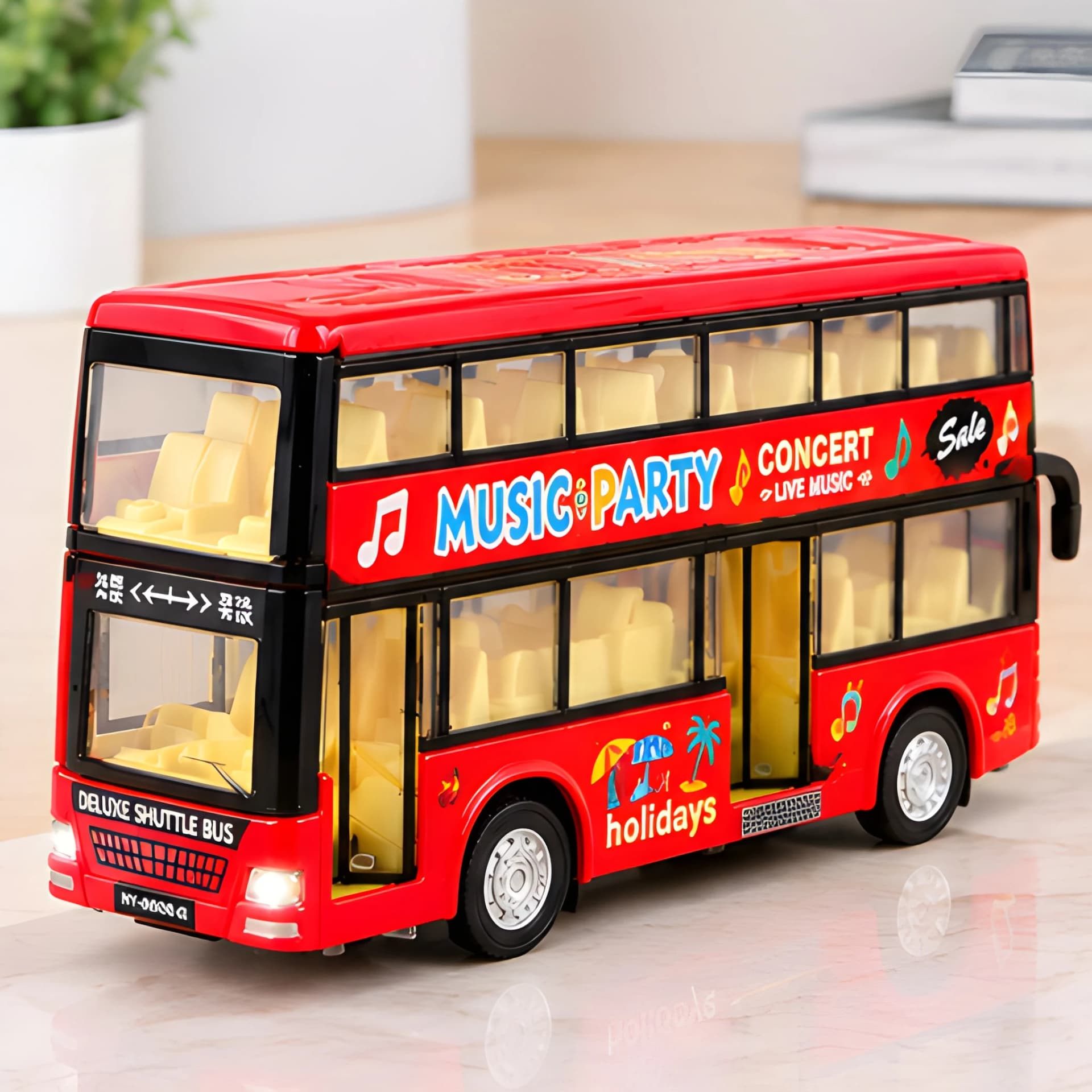 Die Cast Bus Toy – Double Decker Sightseeing Bus for Kids – sightseeing bus toy