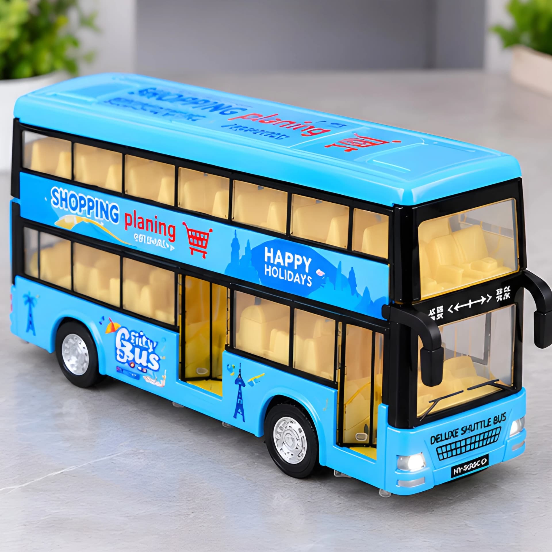 Die Cast Bus Toy – Double Decker Sightseeing Bus for Kids – die cast bus model