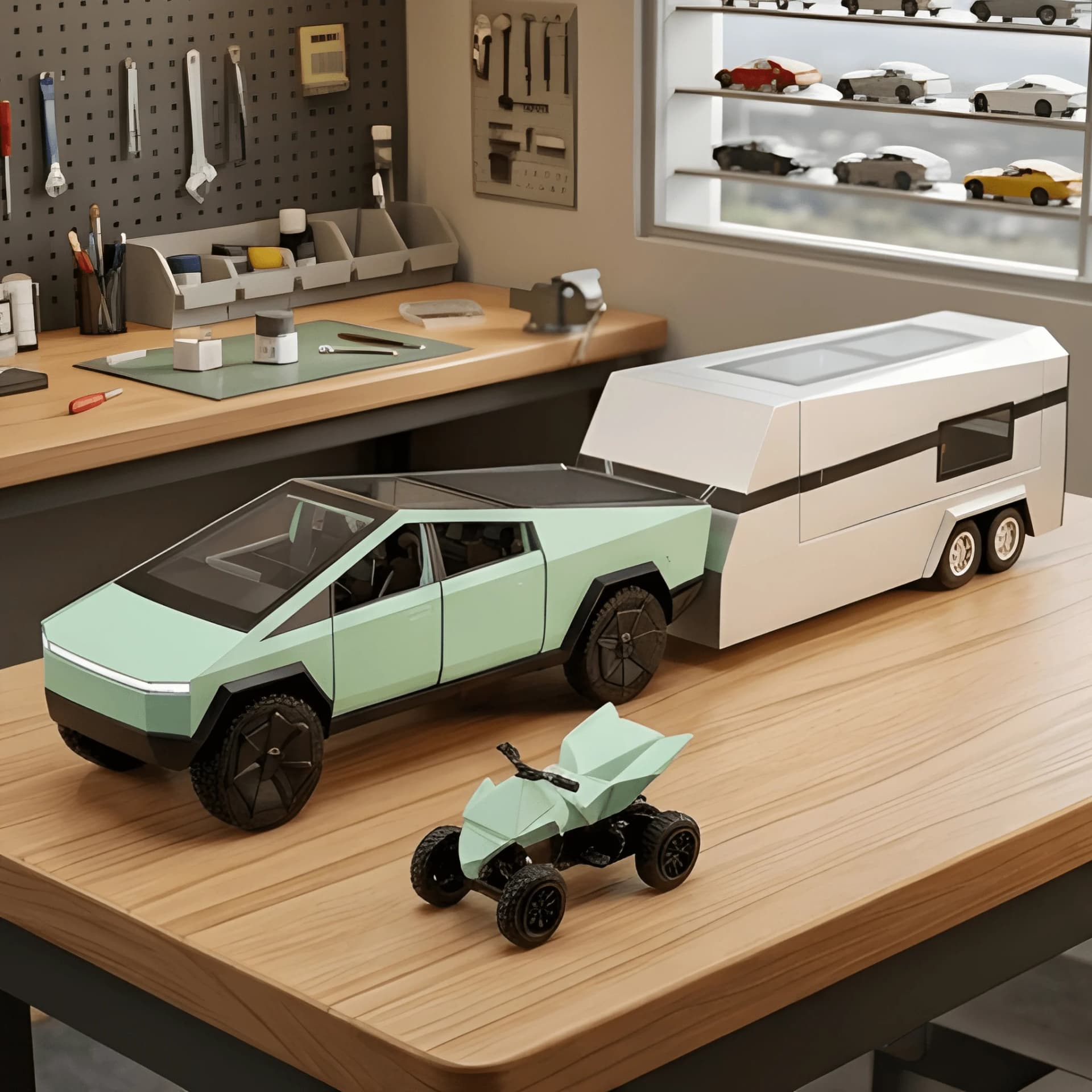 Die Cast Pickup Truck & Camper – 1:32 Scale Adventure Toy
