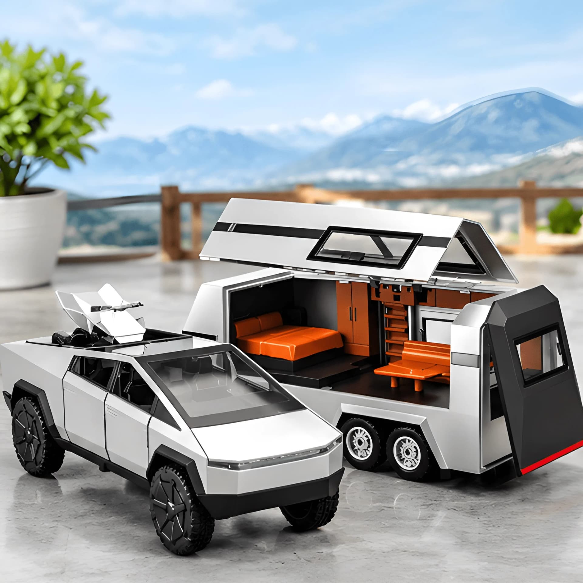 Die Cast Pickup Truck & Camper – 1:32 Scale Adventure Toy – view 2