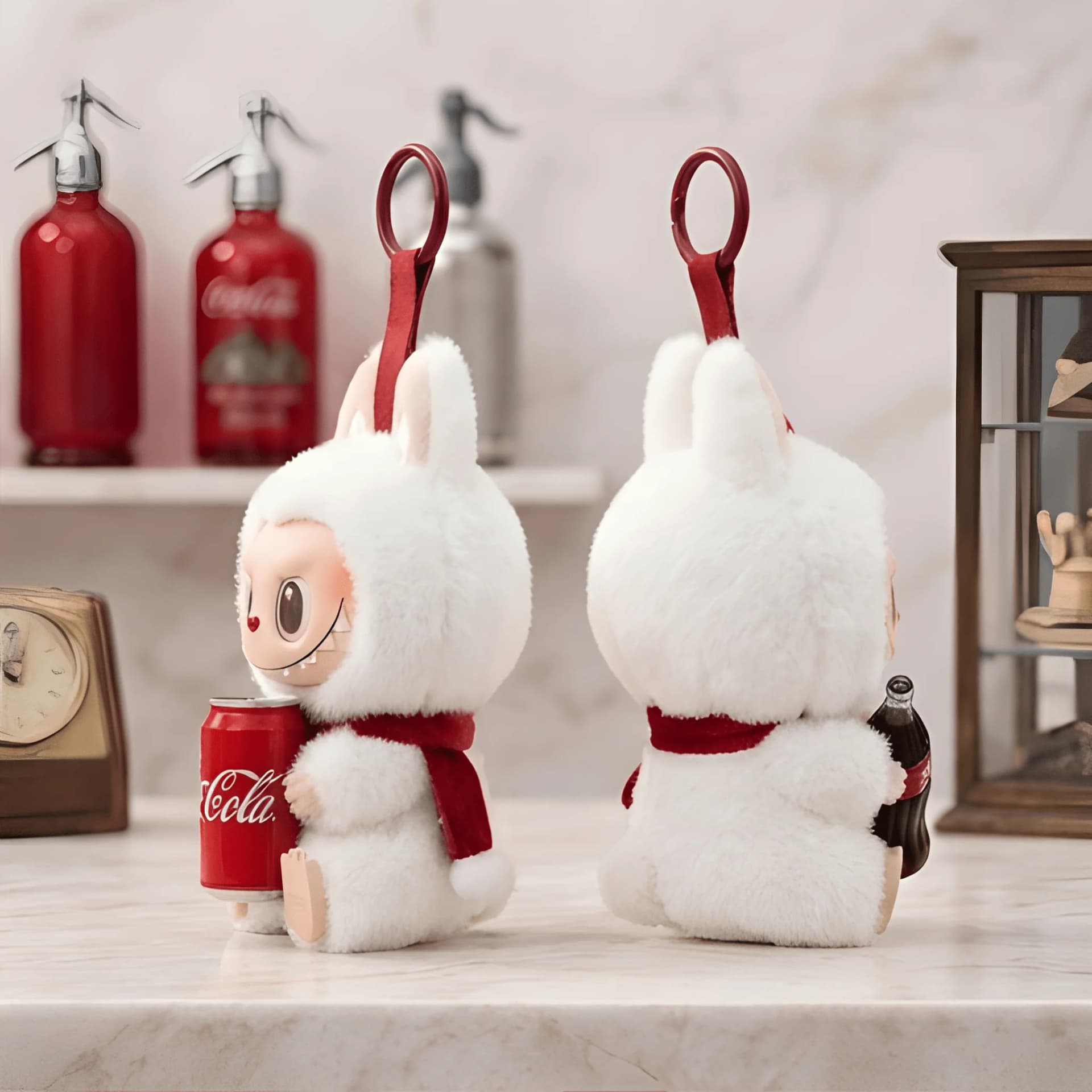 Coca-Cola Labubu Keychain – 2-Piece Collectible Figure Combo – coca cola character keychain