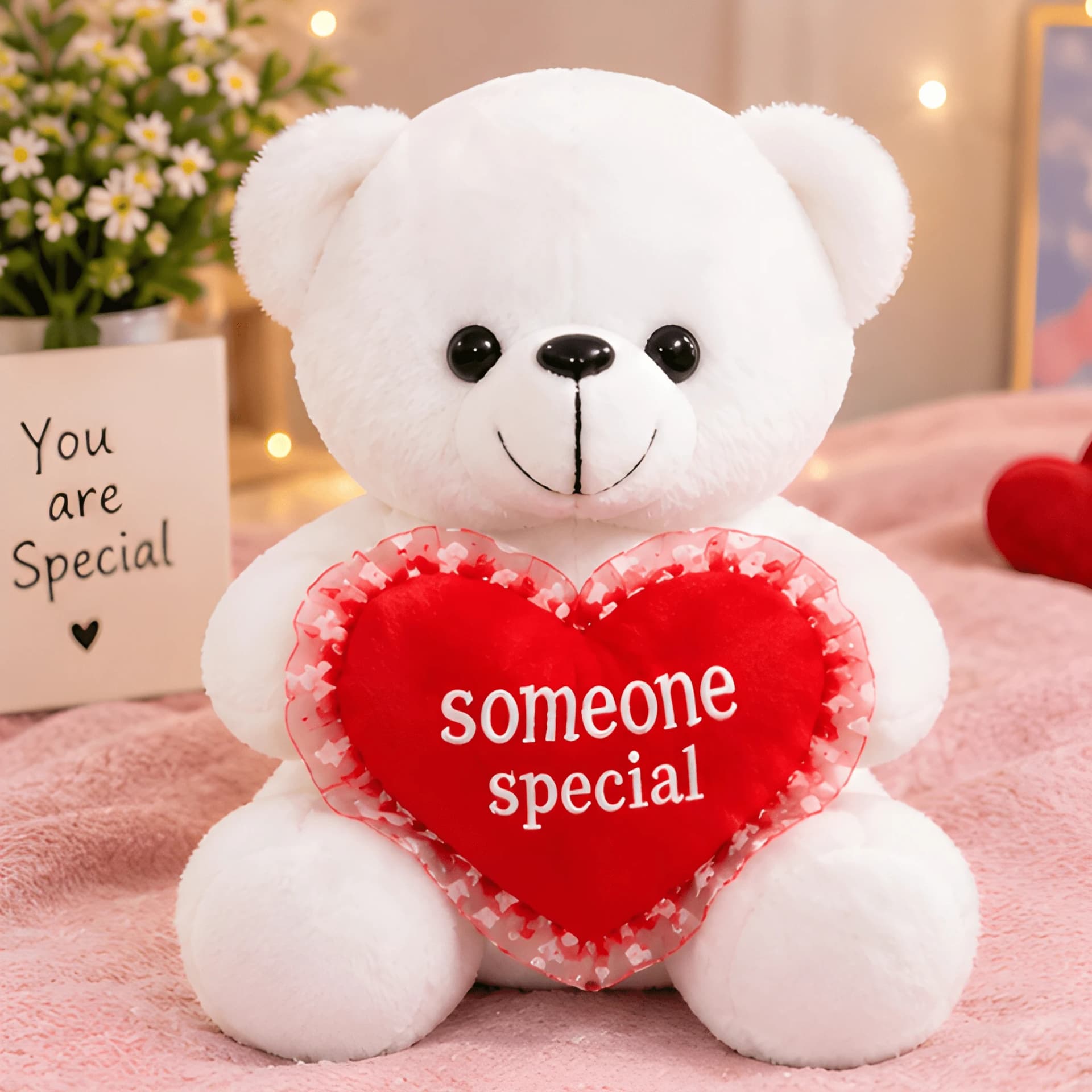 Heart Teddy Bear Soft Toy 18cm | Cute Plush Gift for Kids – plush teddy