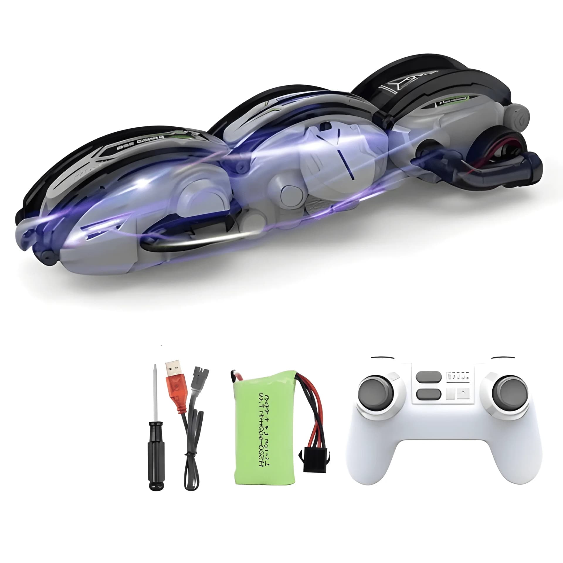 Remote Control 360° Rolling Stunt Car | Transforming Ball Toy with LED Lights for Kids – led lights car toy