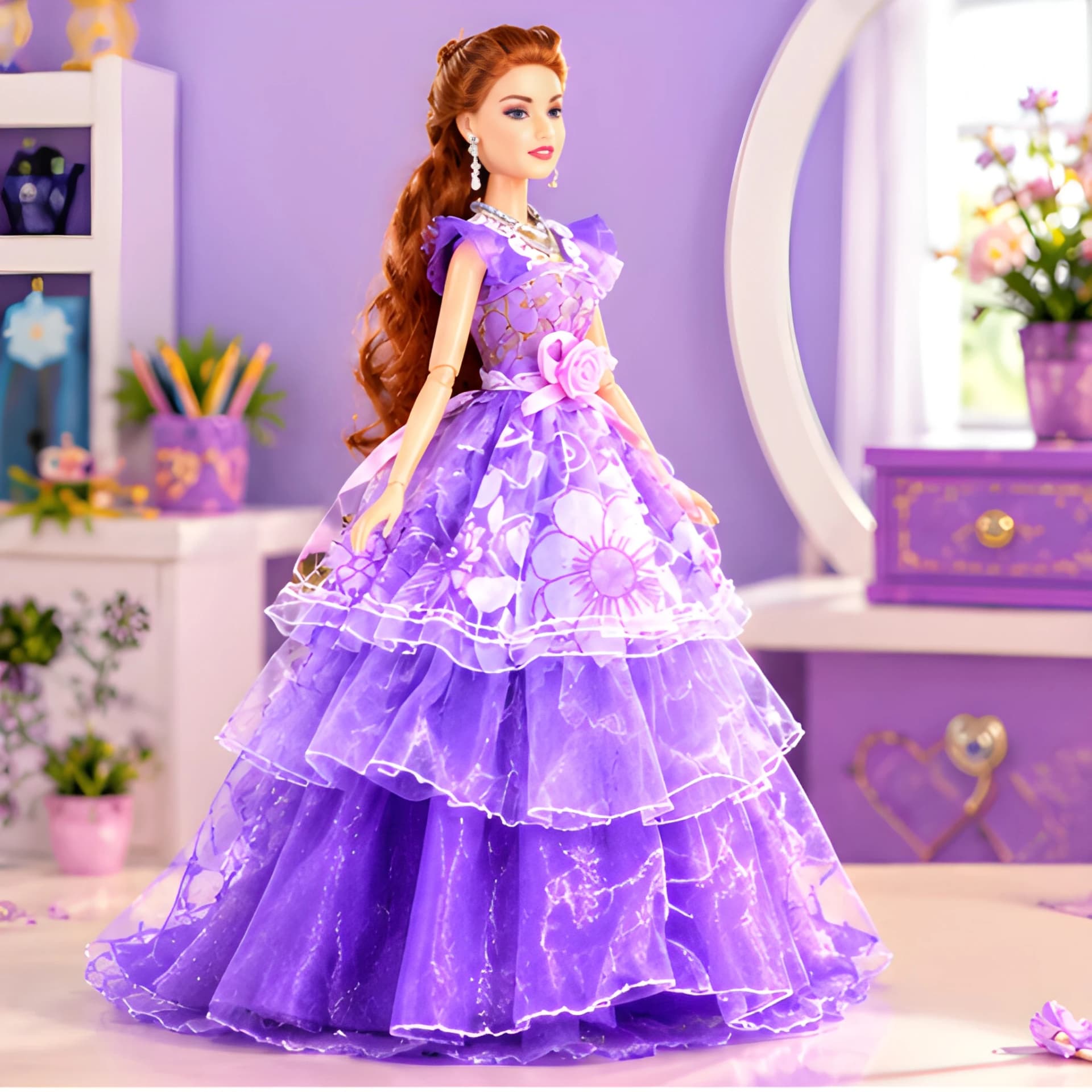 Fashion Doll with Purple Wedding Gown | Princess Beauty Doll Gift Set for Girls – princess doll toy