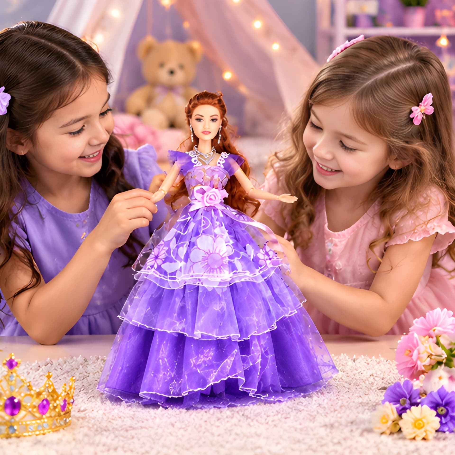 Fashion Doll with Purple Wedding Gown | Princess Beauty Doll Gift Set for Girls – view 4