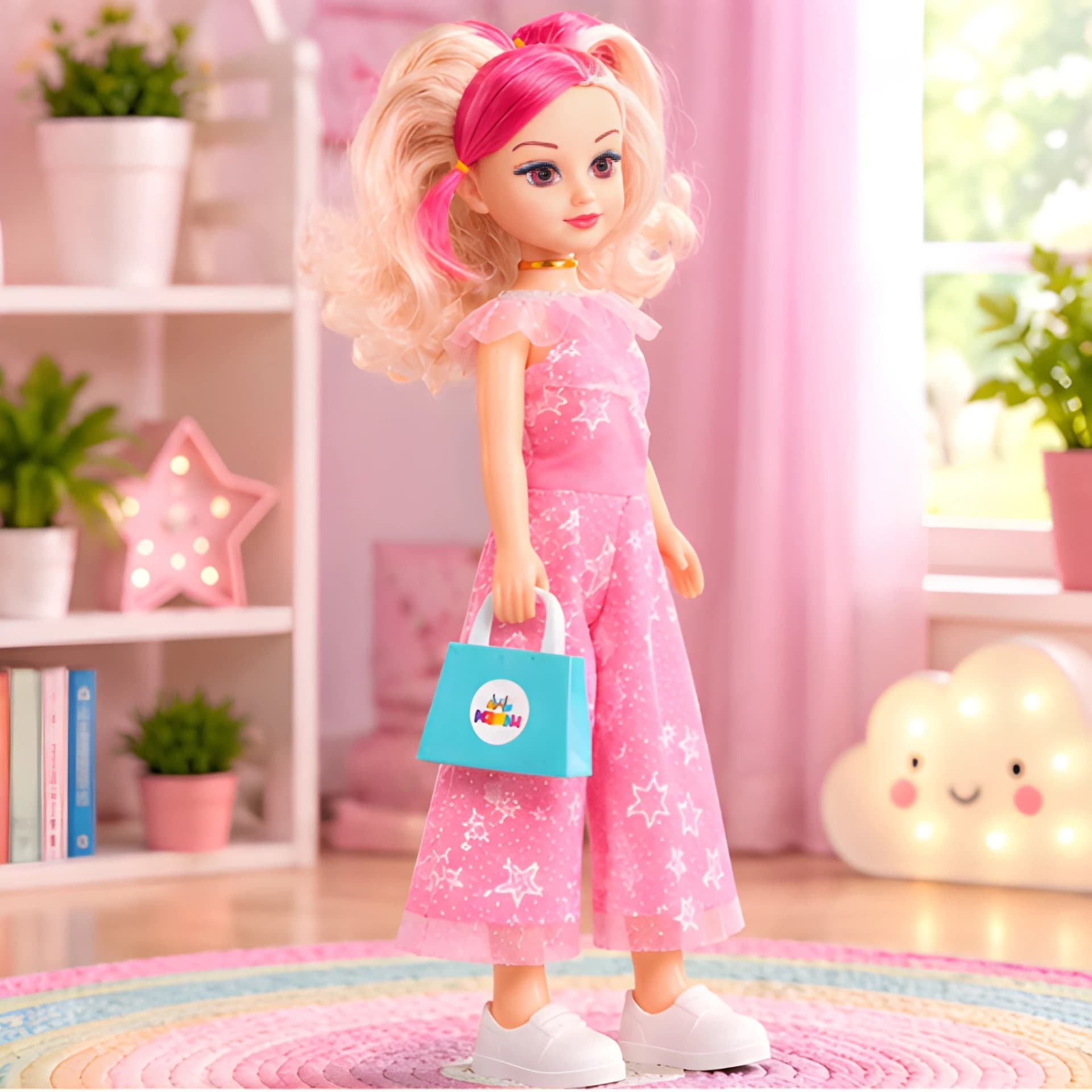 Princess Doll for Girls with Handbag – Pink Dress, Birthday Gift – princess doll toy