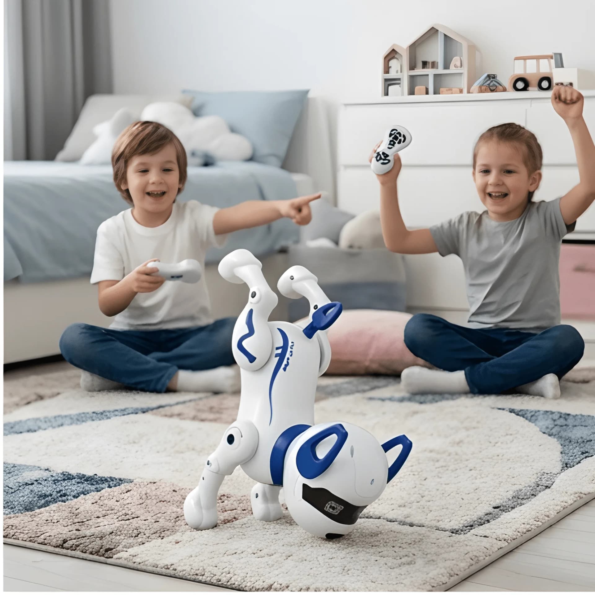 Stunt Dance Robot Dog Toy with Remote | Rechargeable RC Robot Puppy with Sound & Light – dancing robot dog toy