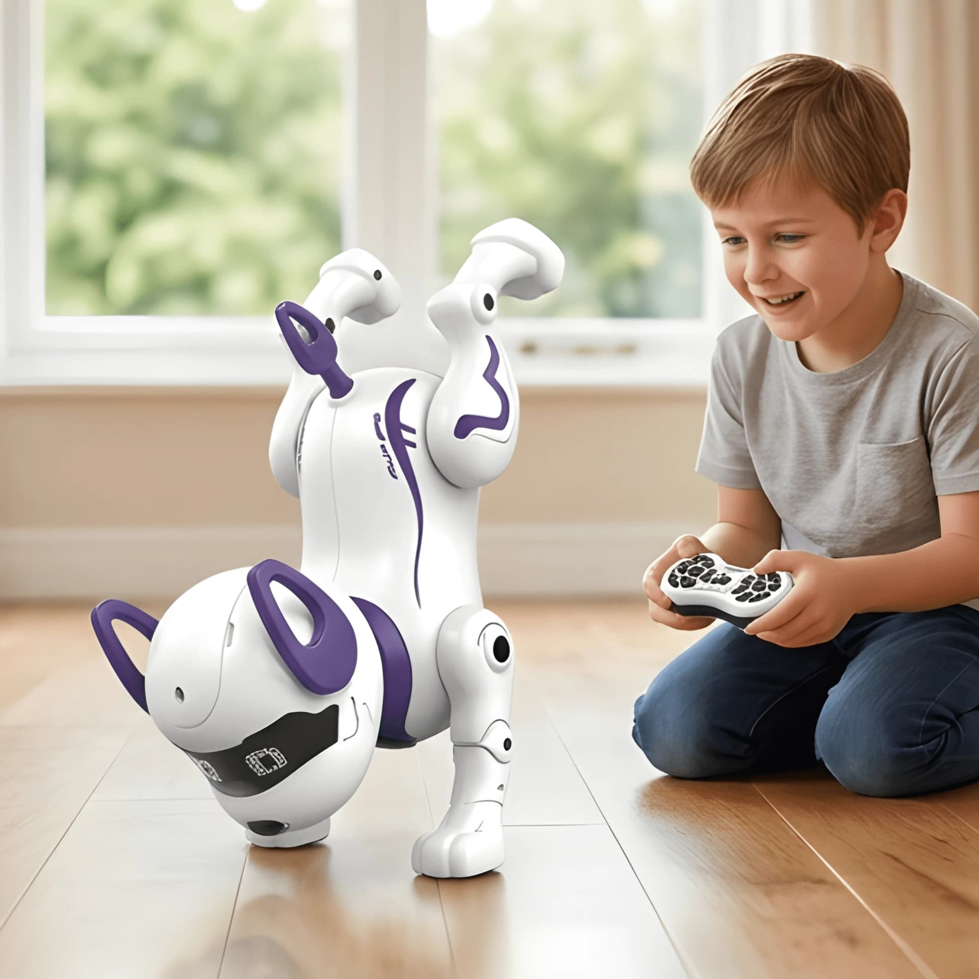 Stunt Dance Robot Dog Toy with Remote | Rechargeable RC Robot Puppy with Sound & Light – multifunctional robot dog