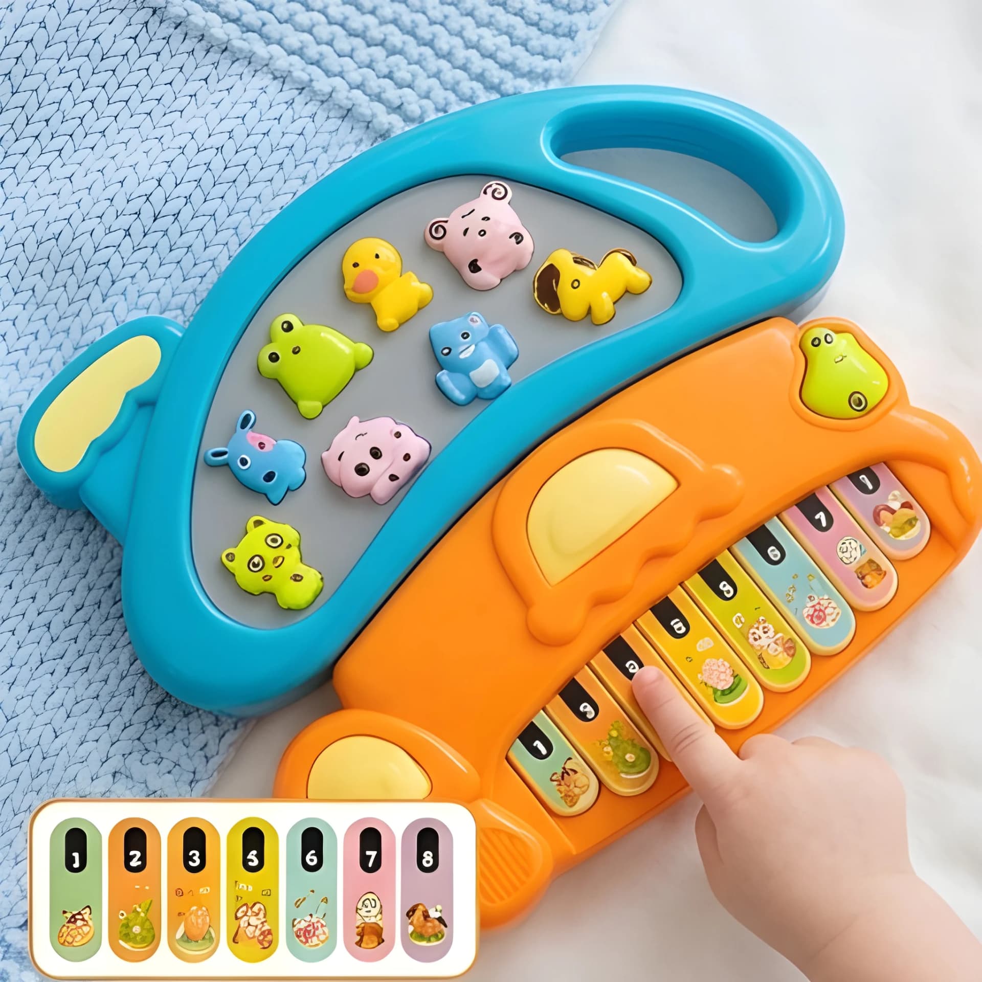 Electric Piano Toy for Kids | Colourful Keyboard with Animal Sound & Light