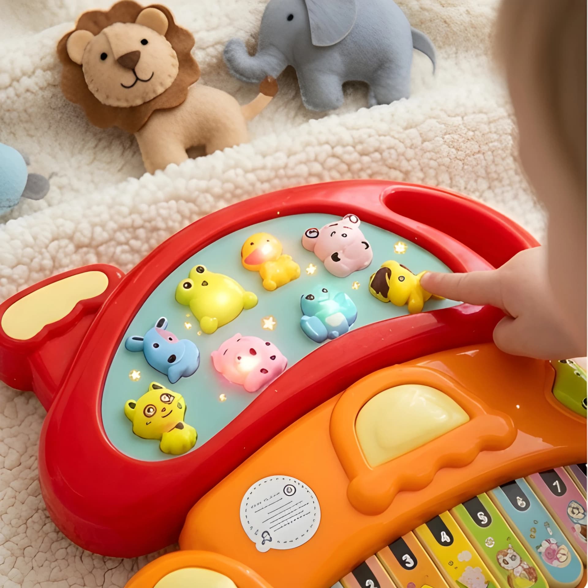 Electric Piano Toy for Kids | Colourful Keyboard with Animal Sound & Light – electric musical toy