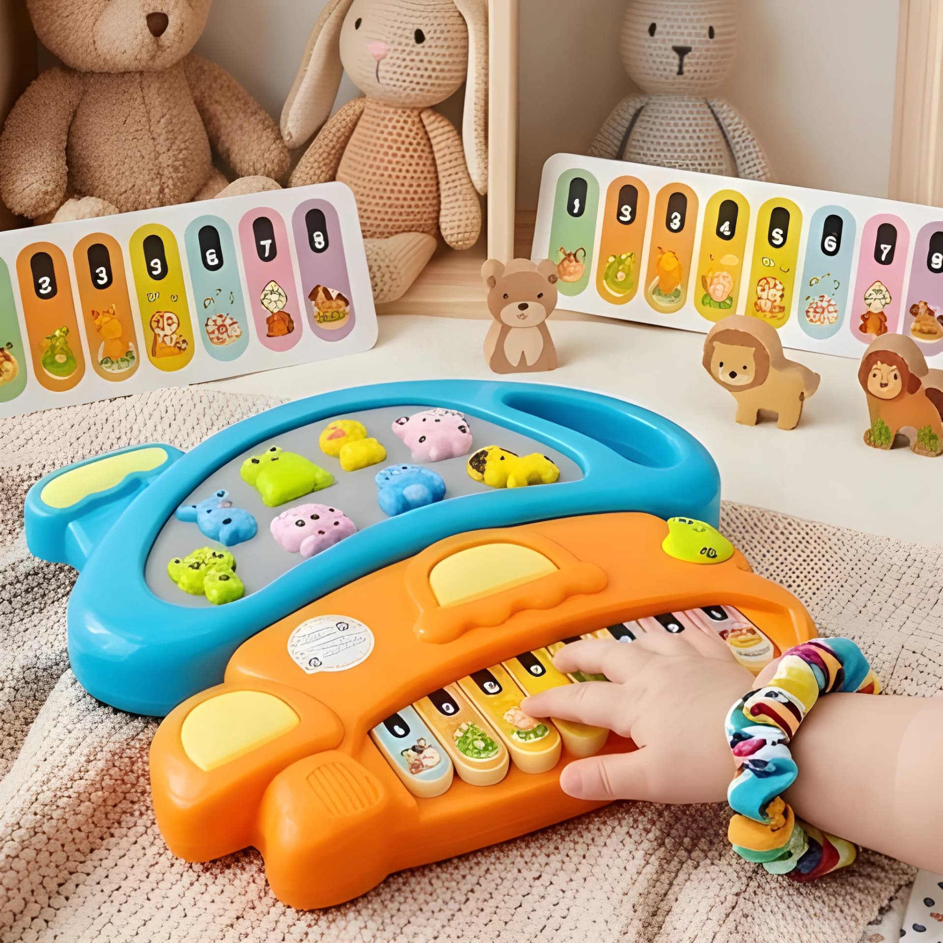 Electric Piano Toy for Kids | Colourful Keyboard with Animal Sound & Light – electric keyboard toy