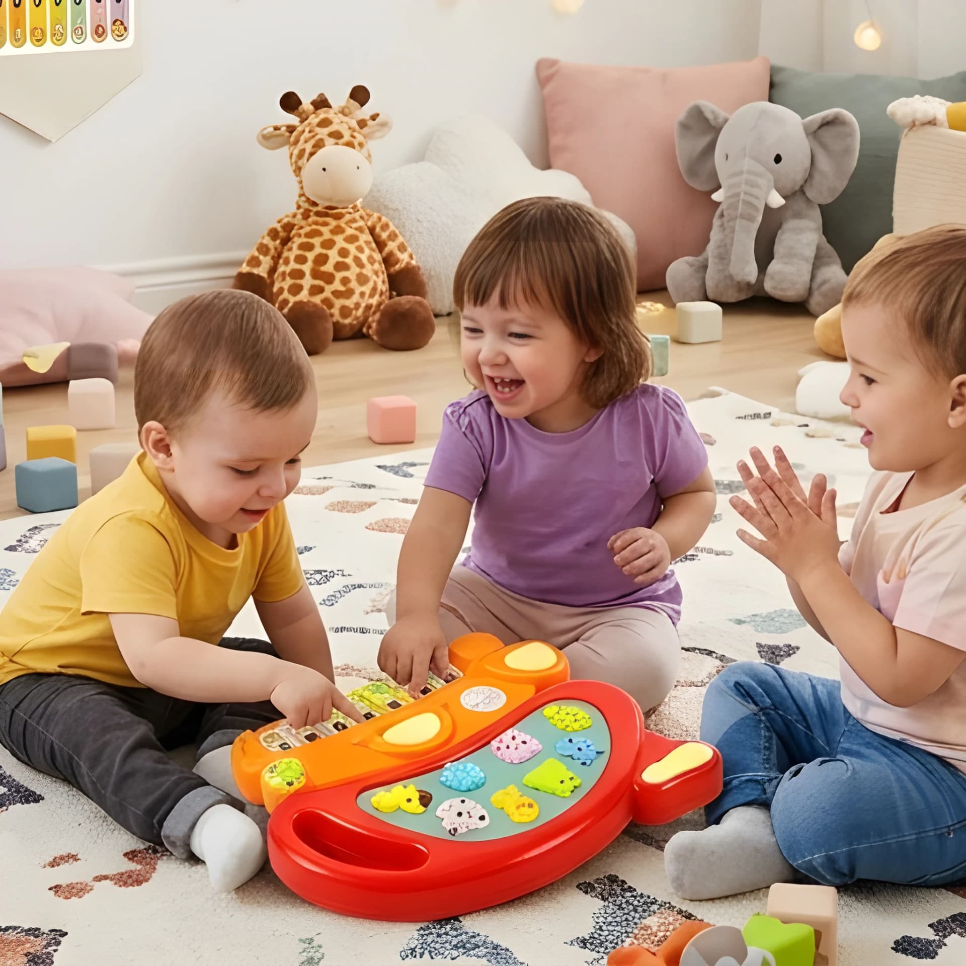 Electric Piano Toy for Kids | Colourful Keyboard with Animal Sound & Light – electric baby piano
