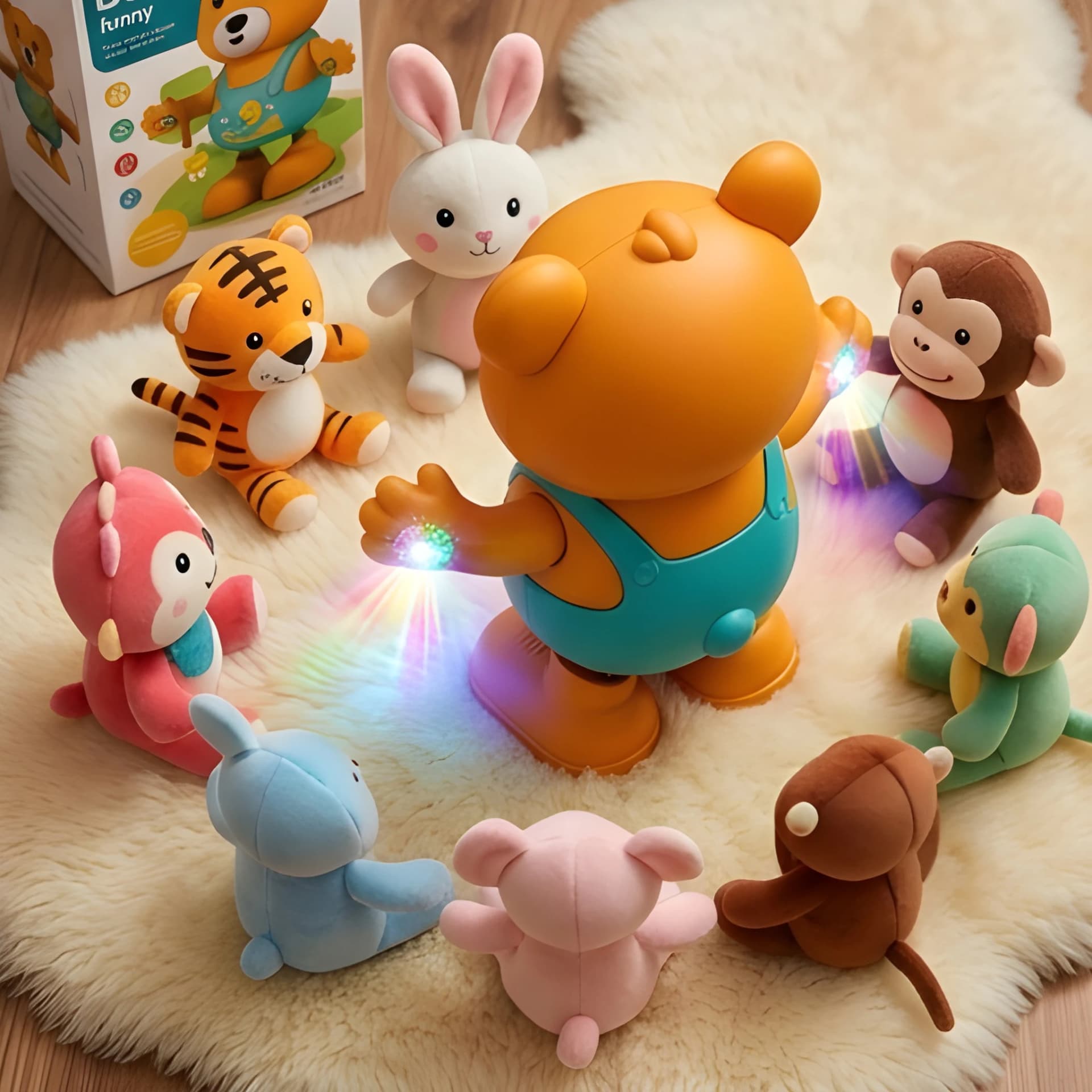 Teddy Bear Dancer Toy with Glowing Hands & Dynamic Music – bear toy with lights