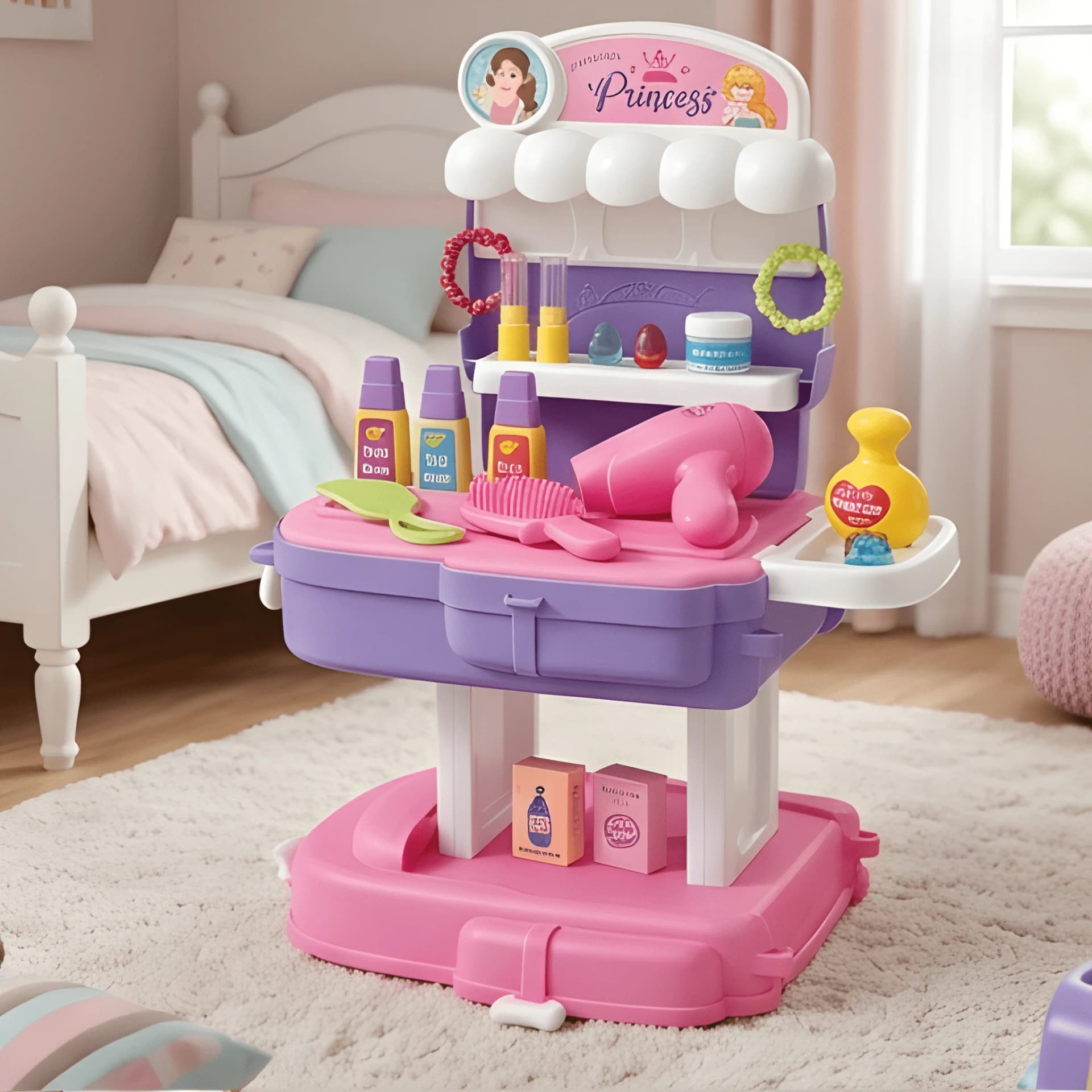Play Makeup Beauty Set for Girls with School Bag – Pretend Play Toy for Kids – pretend play makeup kit