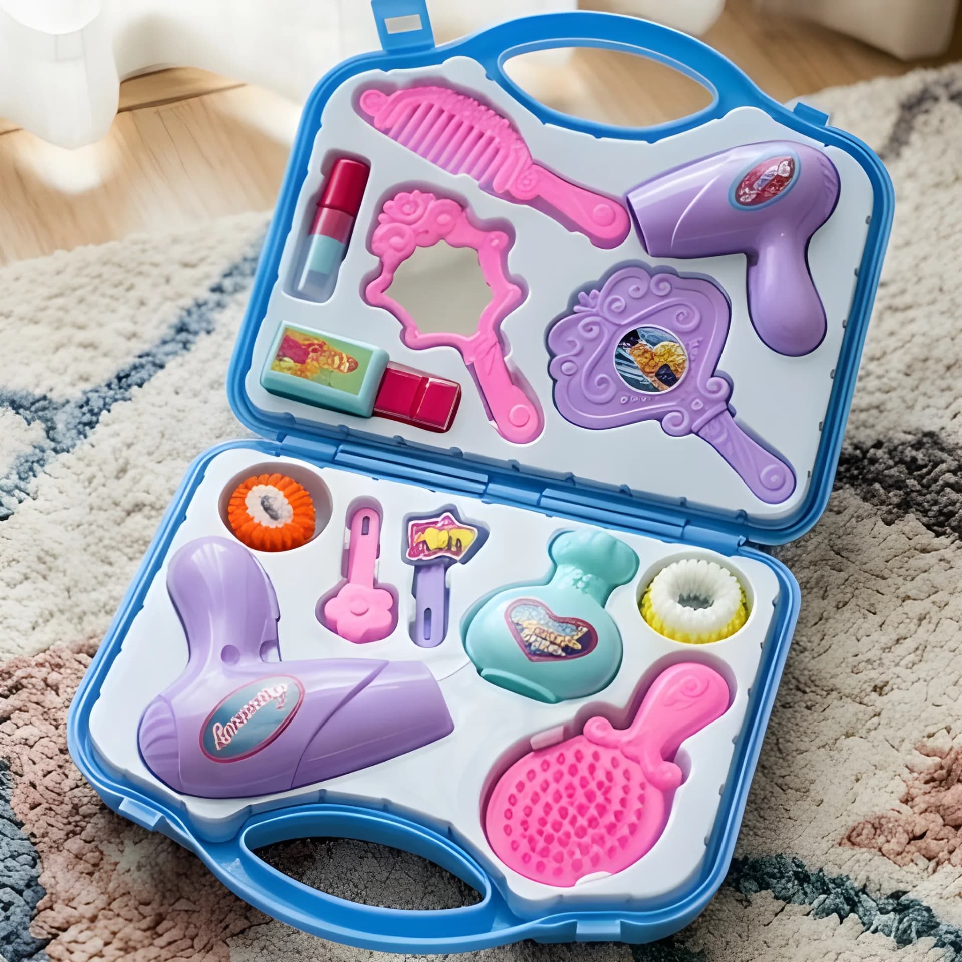 Fashion Dress-Up Beauty Case Toy for Girls with Hair Dryer – view 2